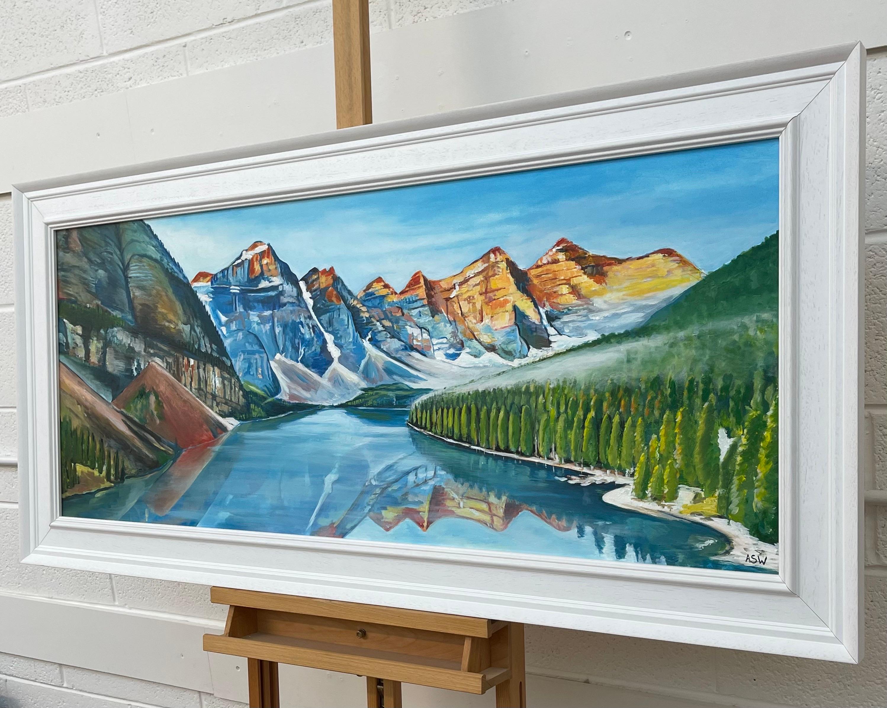 Modern Landscape Painting of Lake Alberta Canada by Contemporary Artist For Sale 8