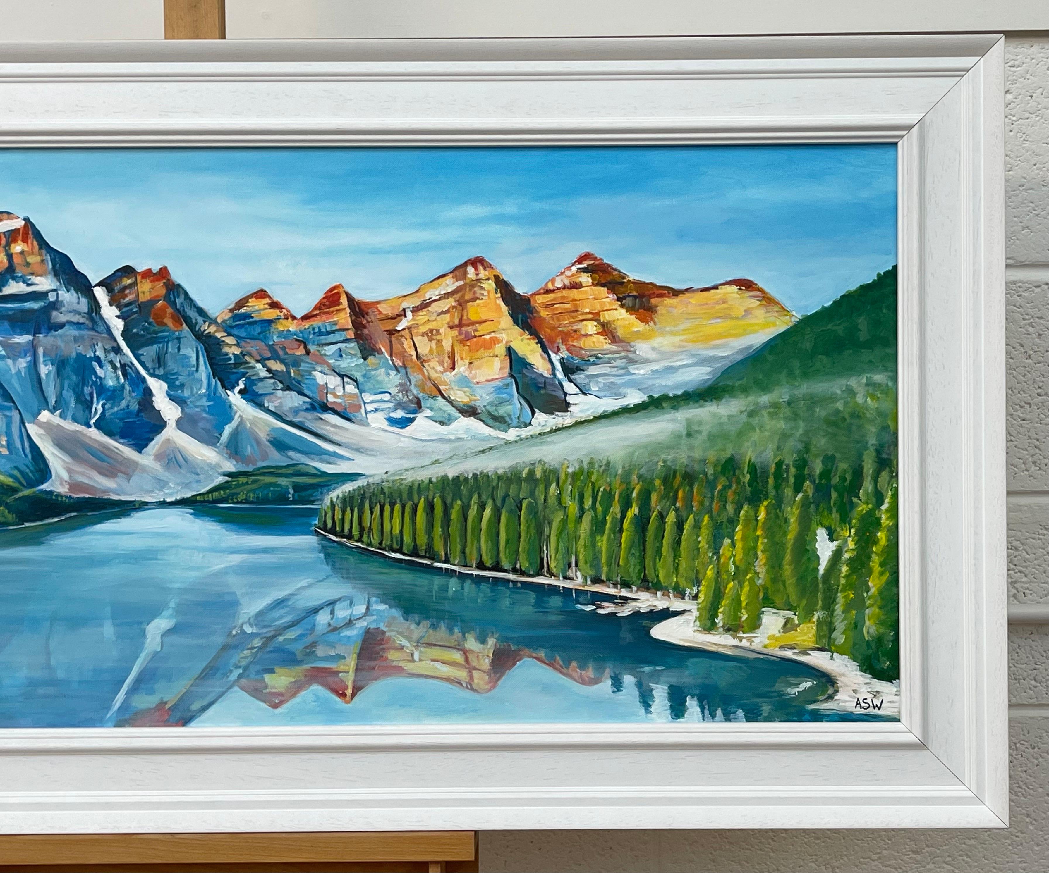 Peinture de paysage moderne du lac d'Alberta, Canada, par un artiste contemporain en vente 10