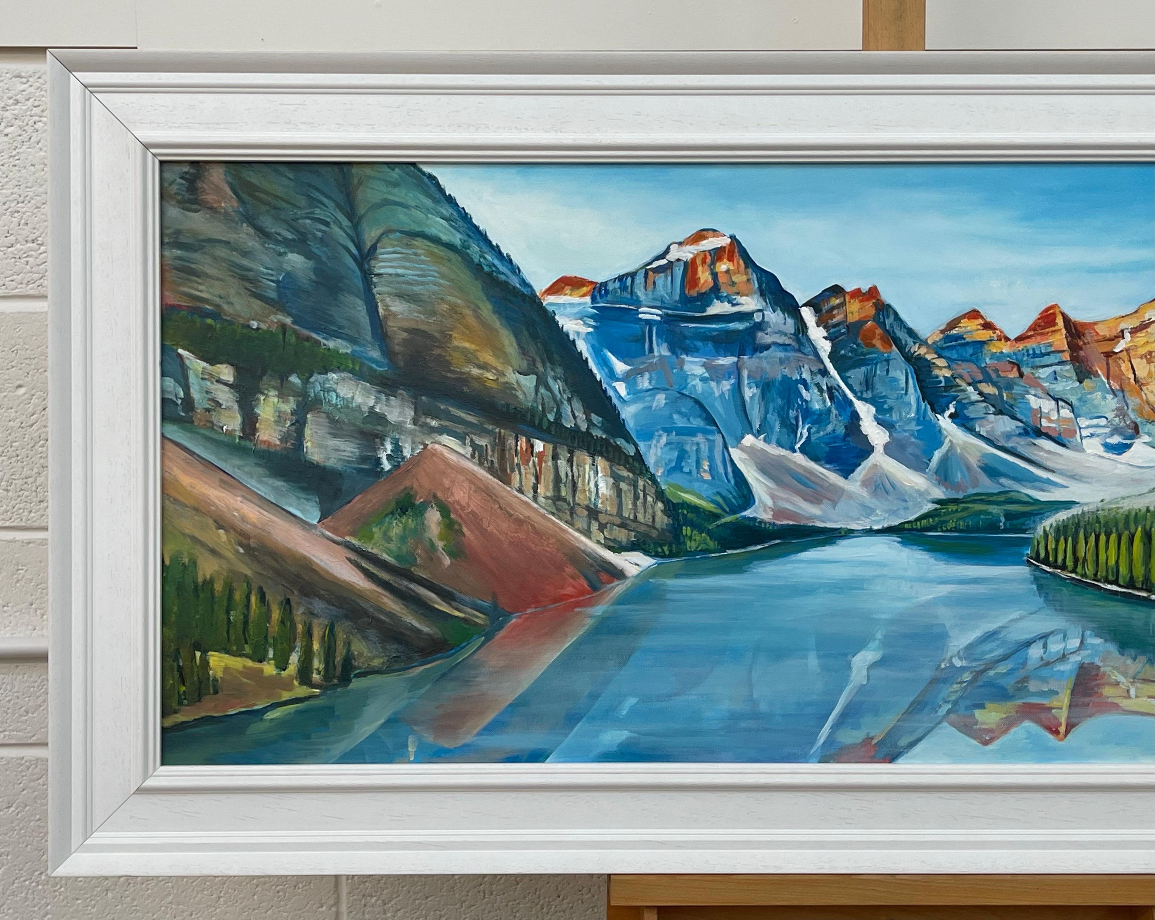 Peinture de paysage moderne du lac d'Alberta, Canada, par un artiste contemporain en vente 11