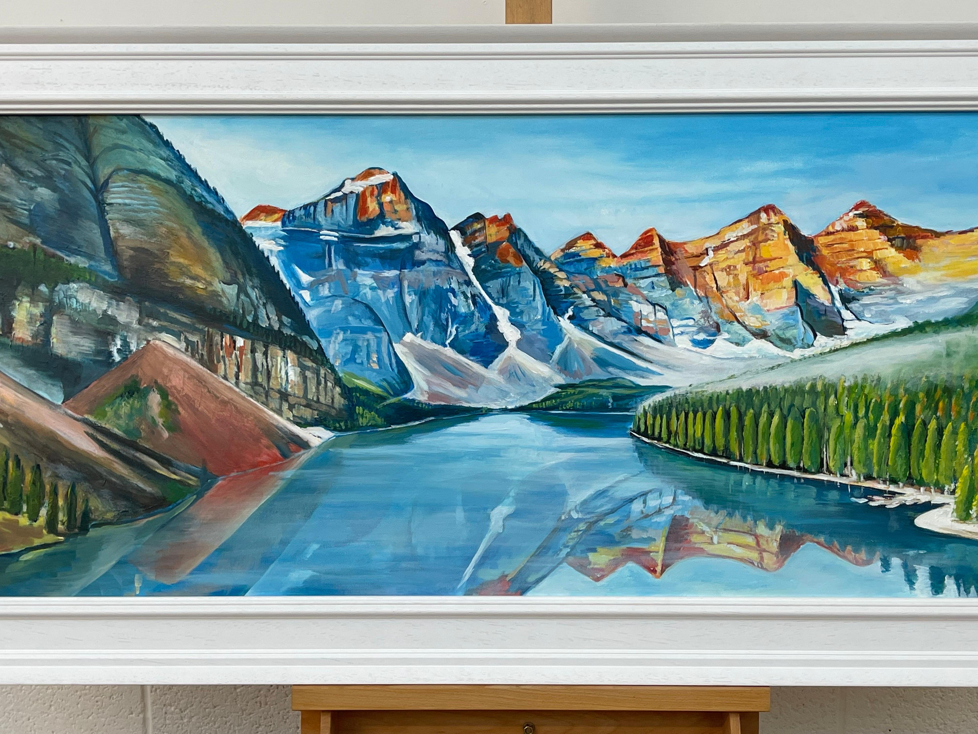Peinture de paysage moderne du lac d'Alberta, Canada, par un artiste contemporain en vente 12