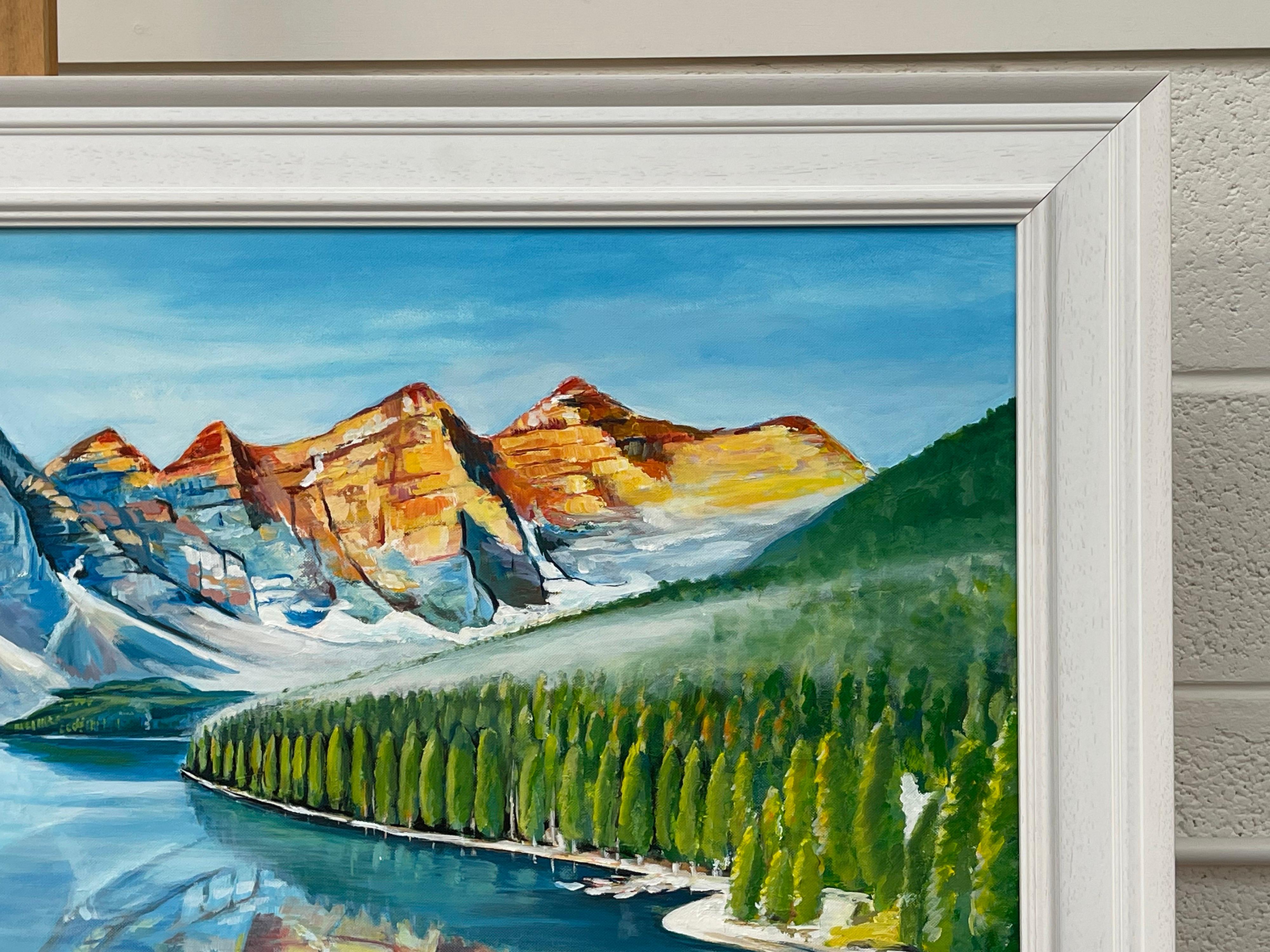 Modern Landscape Painting of Lake Alberta Canada by Contemporary Artist For Sale 2