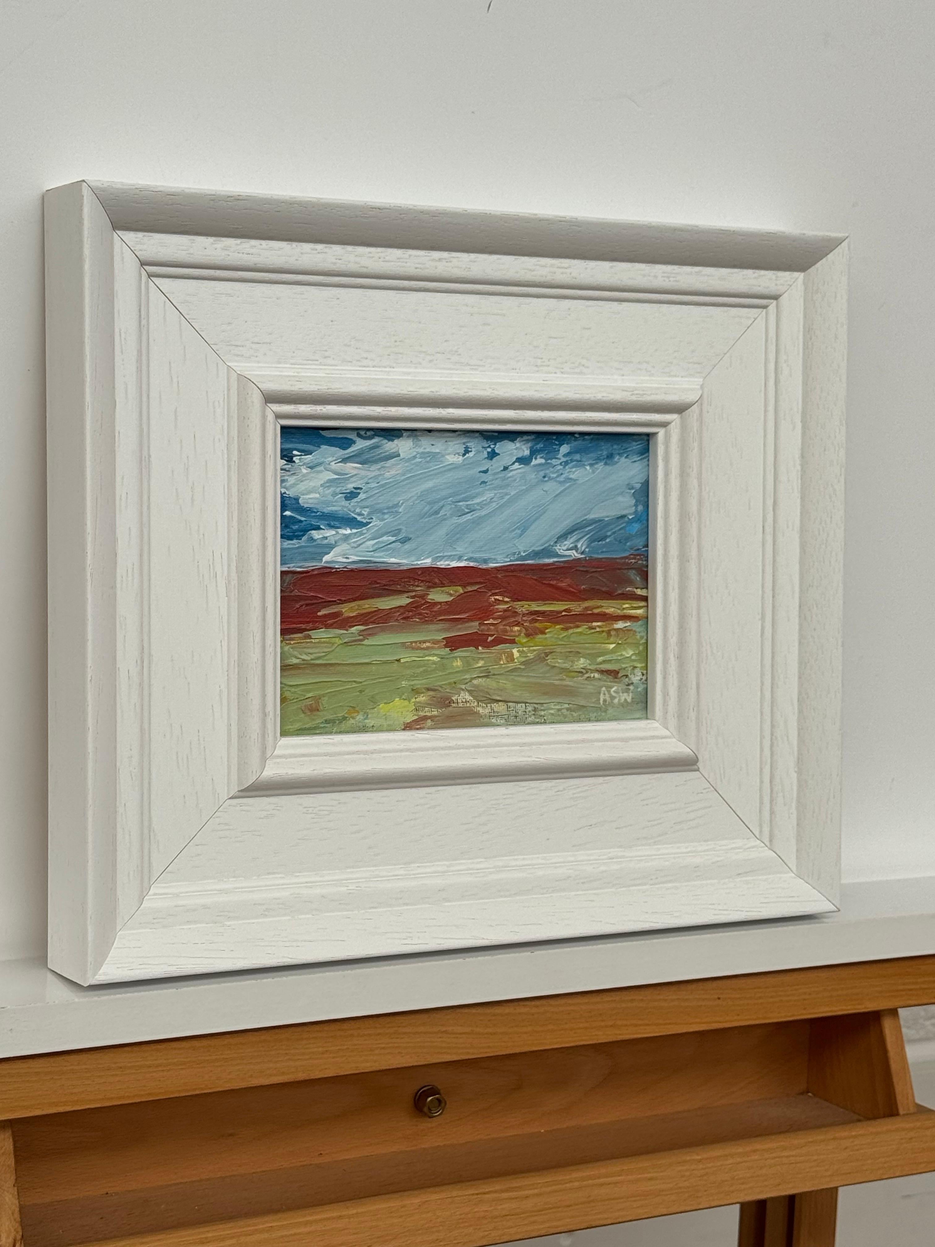 Luz de páramo - Estudio artístico de paisaje abstracto en miniatura por un artista contemporáneo - Painting de Angela Wakefield