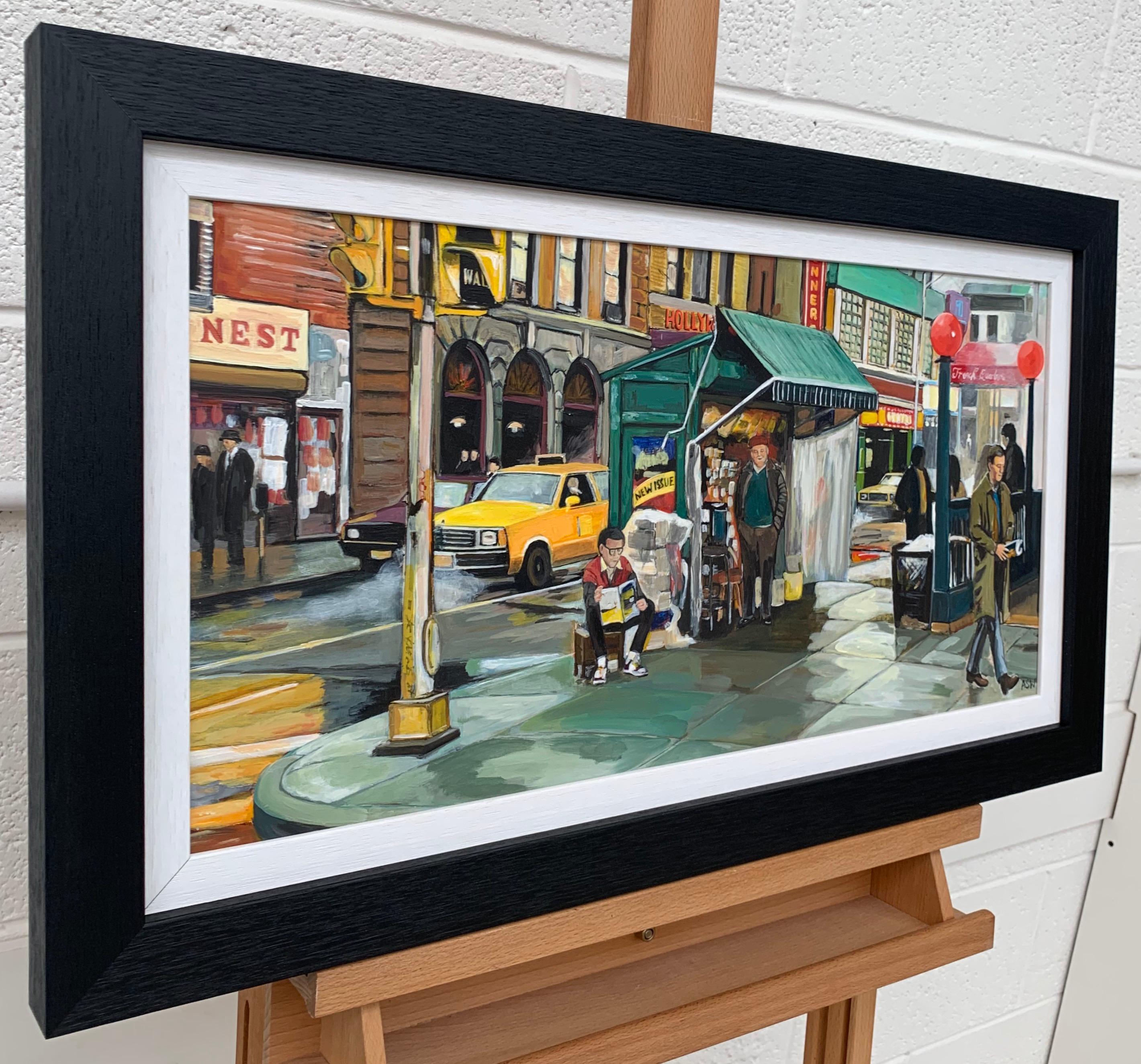 New York City Street Scene, Gemälde des führenden britischen zeitgenössischen Künstlers (Realismus), Painting, von Angela Wakefield