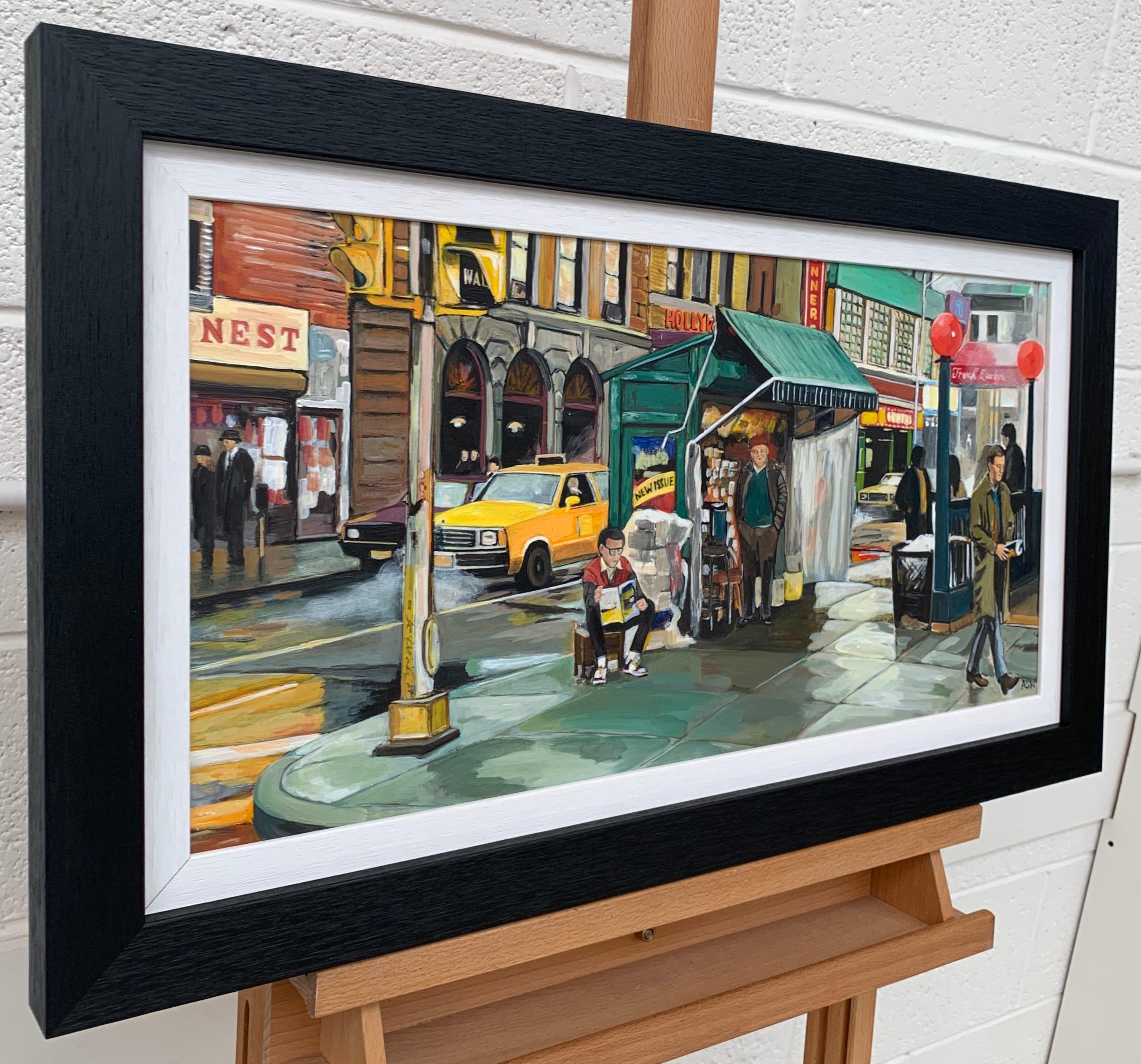 Scène de rue de la ville de New York peinte par un grand artiste contemporain britannique - Réalisme Painting par Angela Wakefield