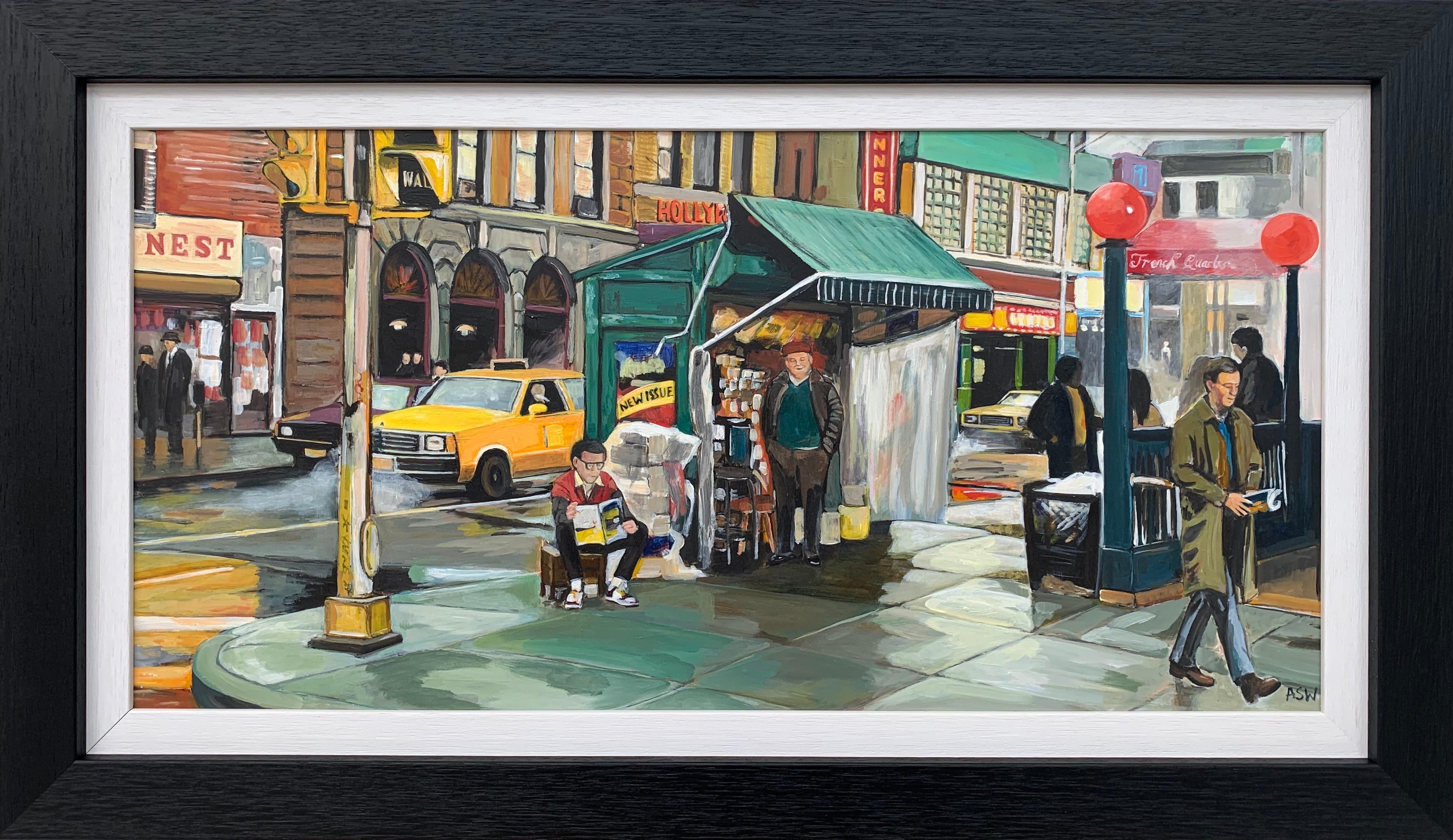 New York City Street Scene, Gemälde des führenden britischen zeitgenössischen Künstlers