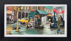 Pintura de una escena callejera de Nueva York por un destacado artista contemporáneo británico