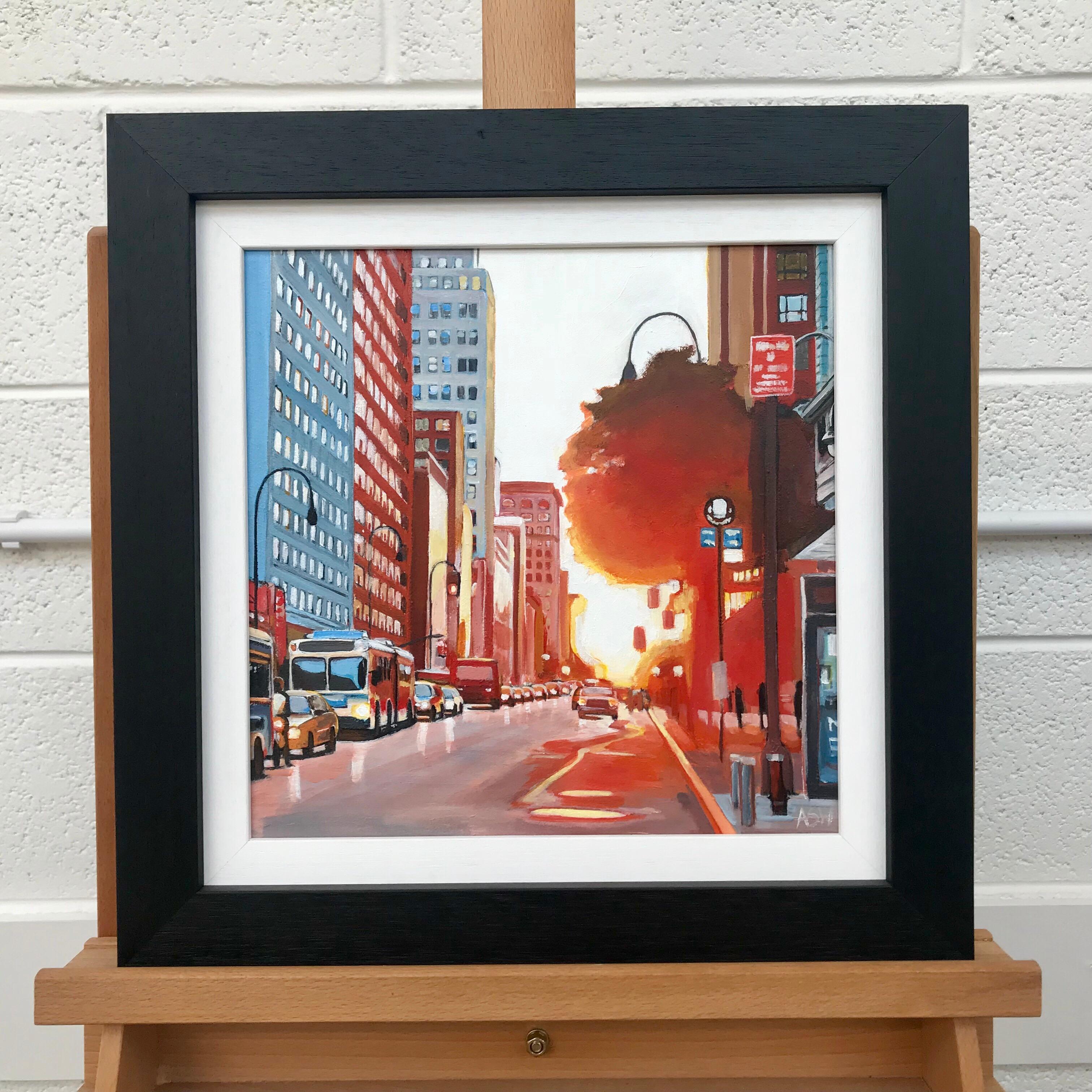Peinture de paysage urbain de scène de rue de New York de la collection d'artistes britanniques - Impressionnisme américain Painting par Angela Wakefield