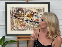 Orange, Black & Cream Abstract Expressionist Art - a Unique Original Painting