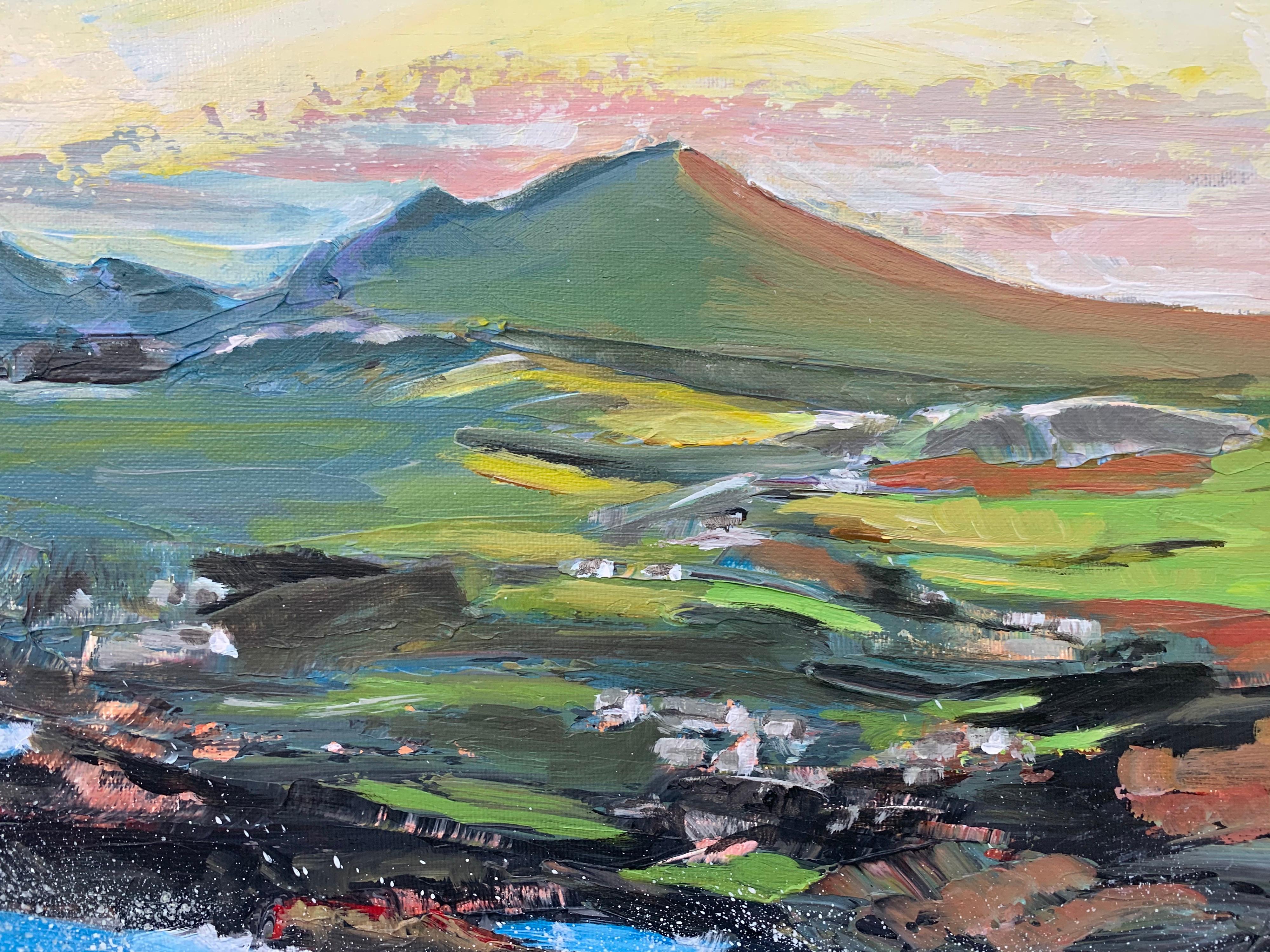 Original Abstract Landscape Painting of the Scottish Highlands by British Artist For Sale 10
