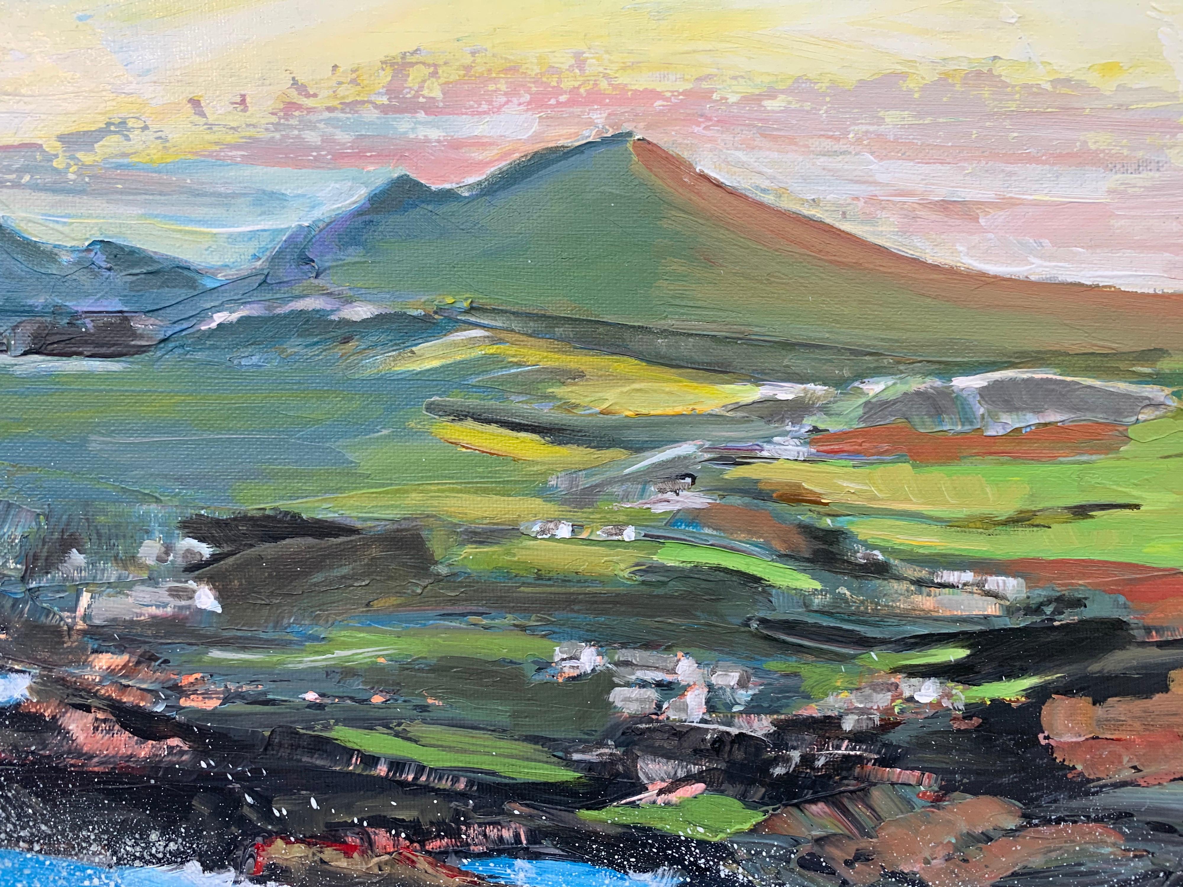 Paisaje abstracto original de las Tierras Altas de Escocia por un artista británico en venta 9
