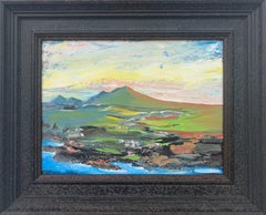 Peinture abstraite originale d'un paysage des Highlands écossais par un artiste britannique