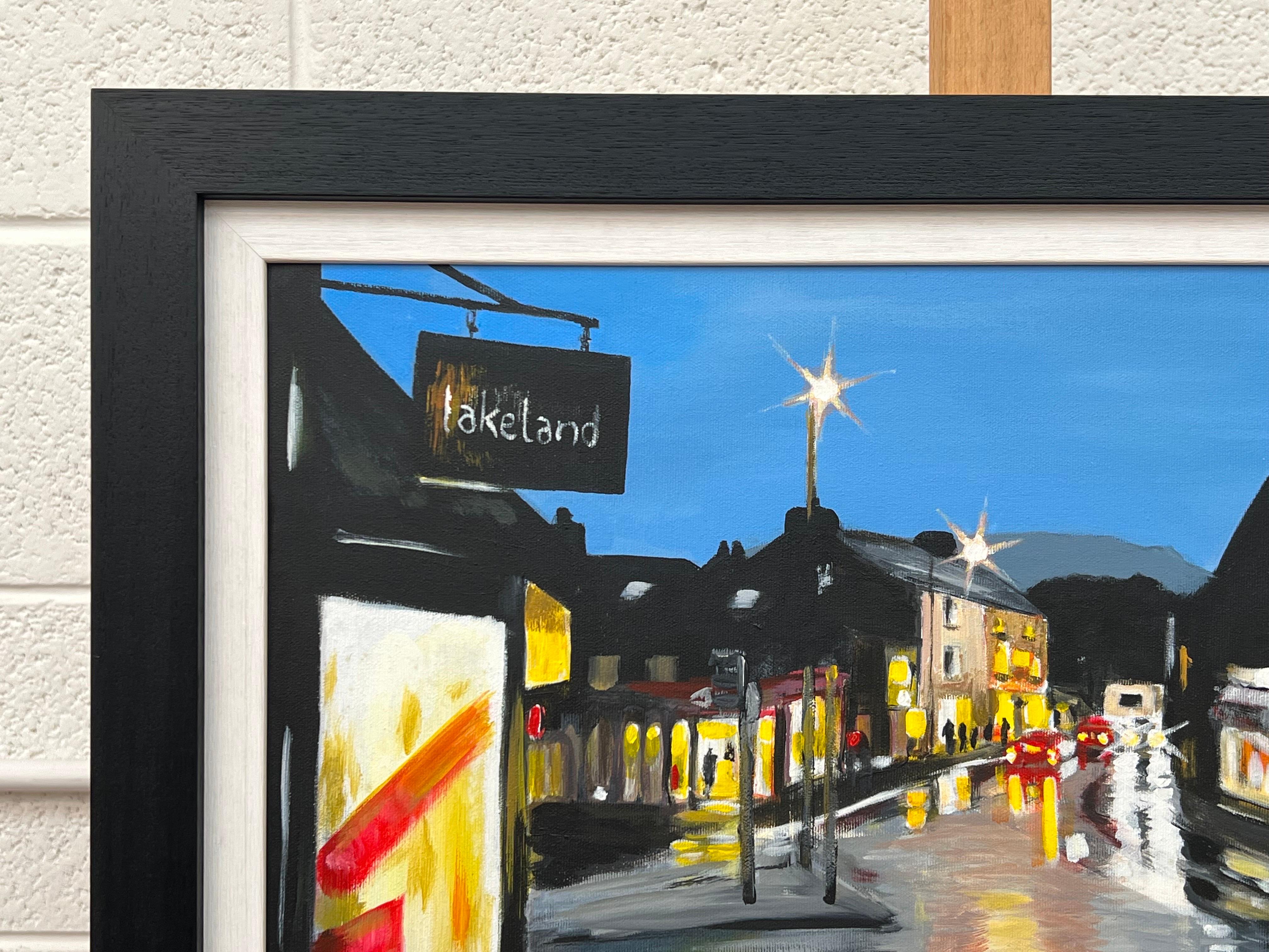Painting of Ambleside in Lake District England at Night by English Urban Artist For Sale 5