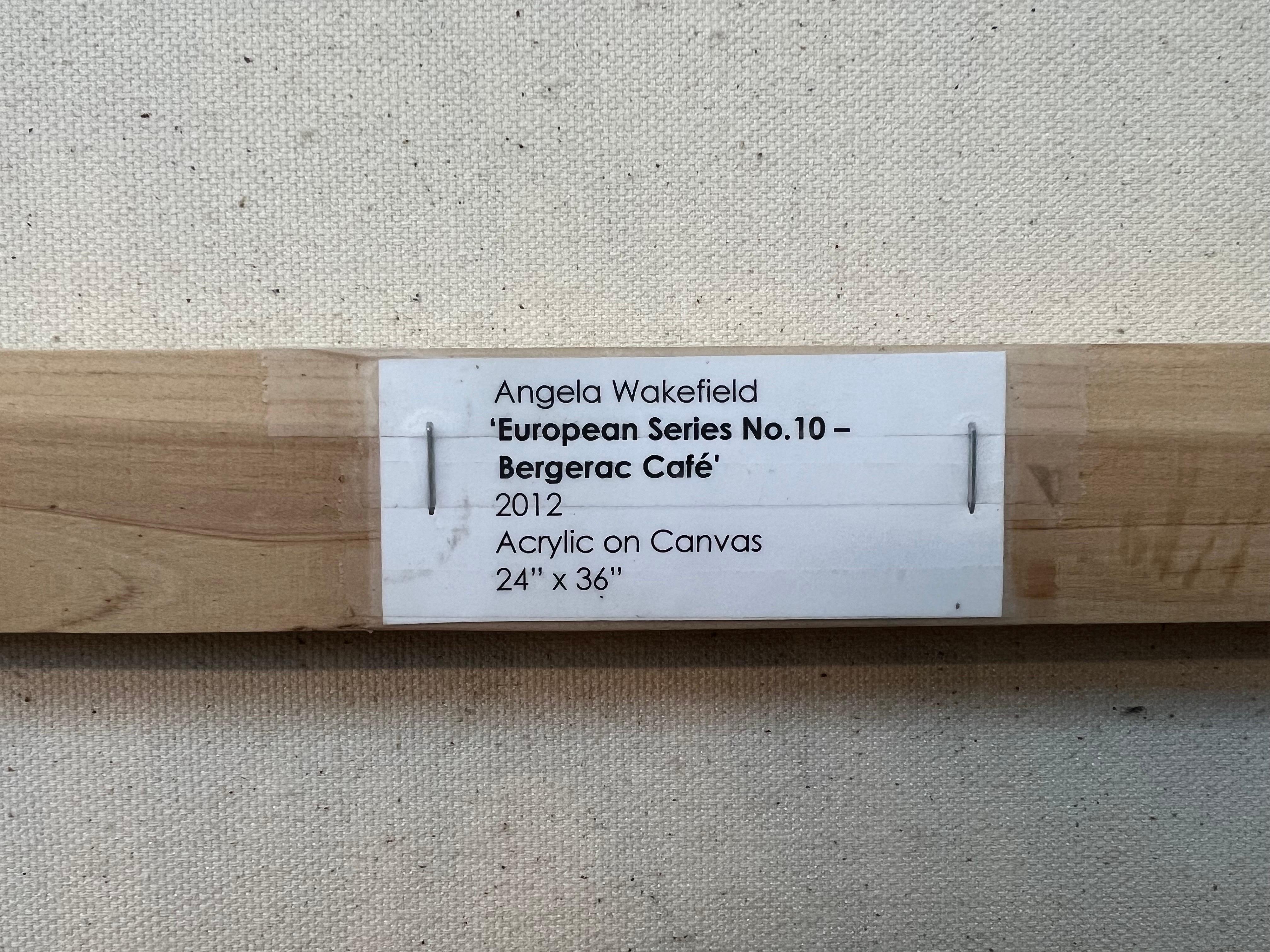 Quadro del caffè della città vecchia di Bergerac in Francia realizzato da un artista britannico contemporaneo in vendita 7