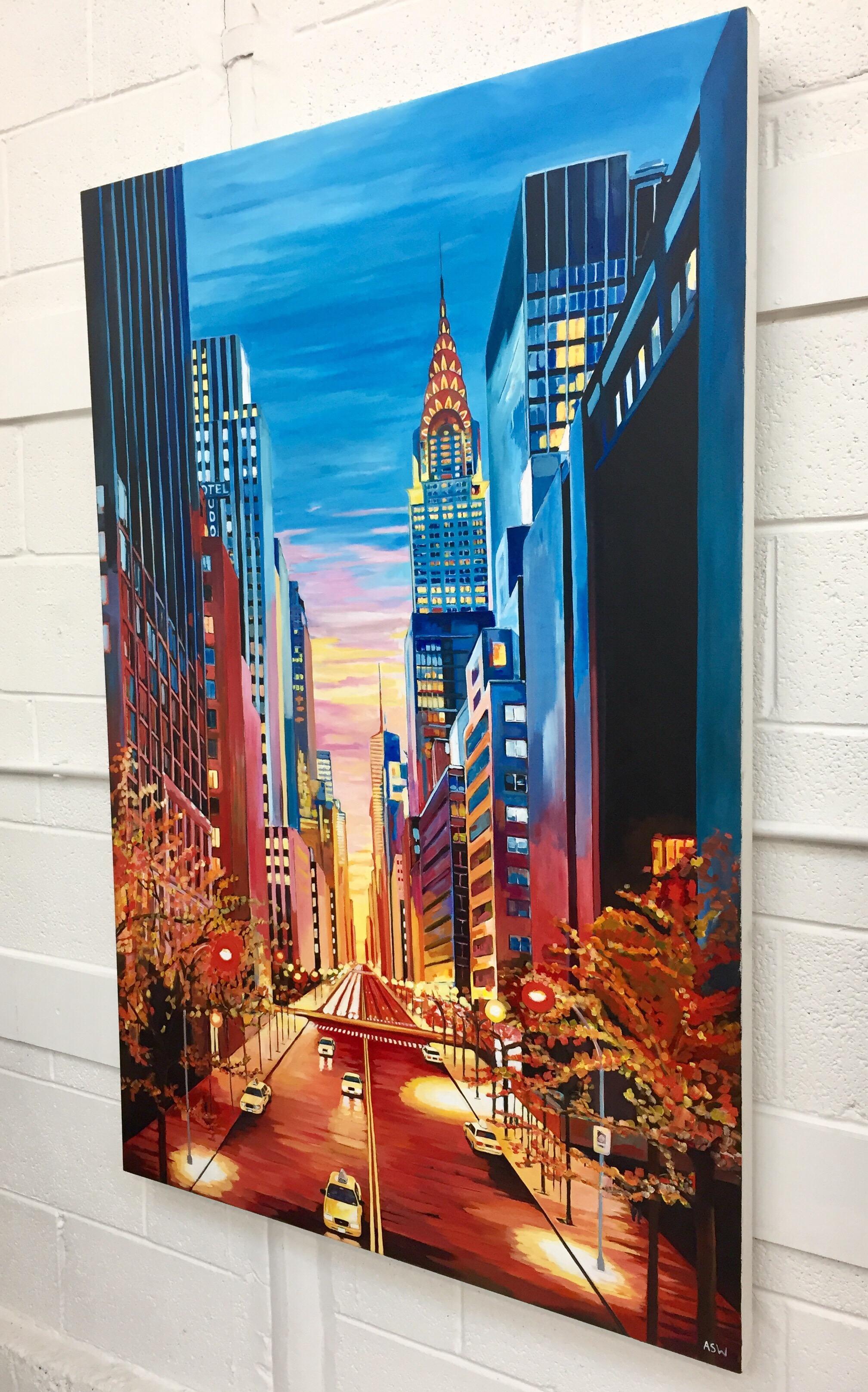 Large Painting of Chrysler Building New York City NYC by Leading British Artist 1