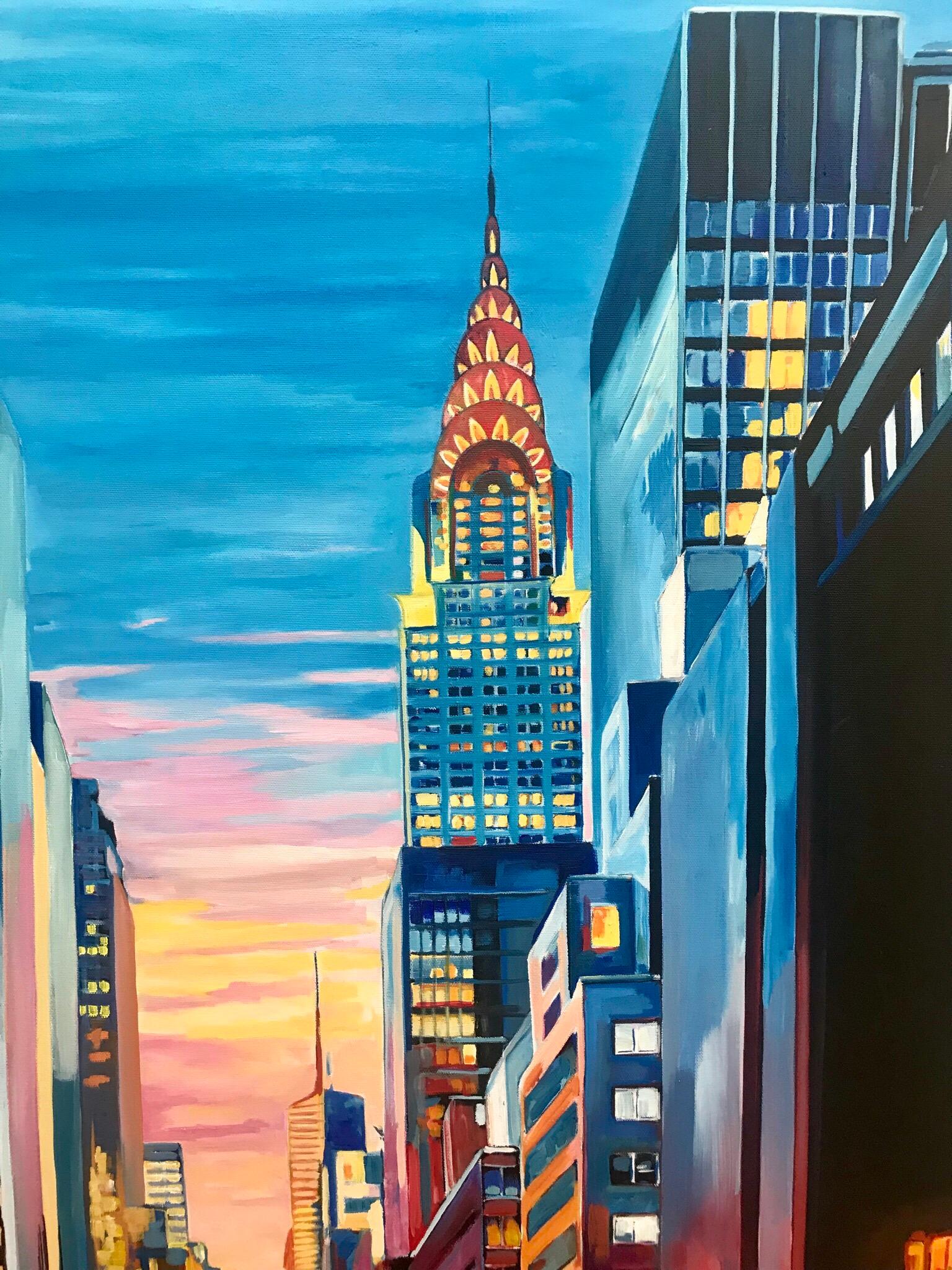 Großes Gemälde des Chrysler Building:: New York City:: NYC:: von führendem britischen Künstler 3