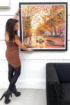 Painting of Greenwich Village Manhattan New York City NYC British Urban Artist