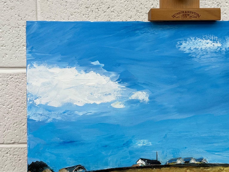 Angela Wakefield Painting of Lancashire Fields in English Countryside