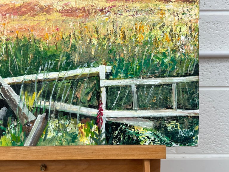 Angela Wakefield Painting of Lancashire Fields in English Countryside
