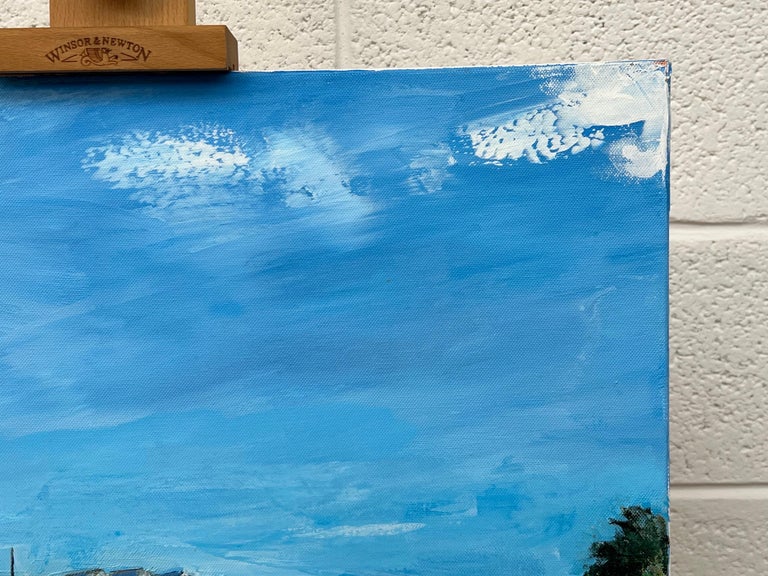 Angela Wakefield Painting of Lancashire Fields in English Countryside