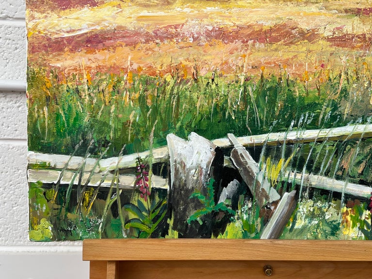 Angela Wakefield Painting of Lancashire Fields in English Countryside