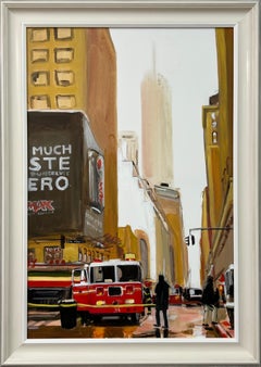 Painting of New York City Fire Department in New York City by British Artist