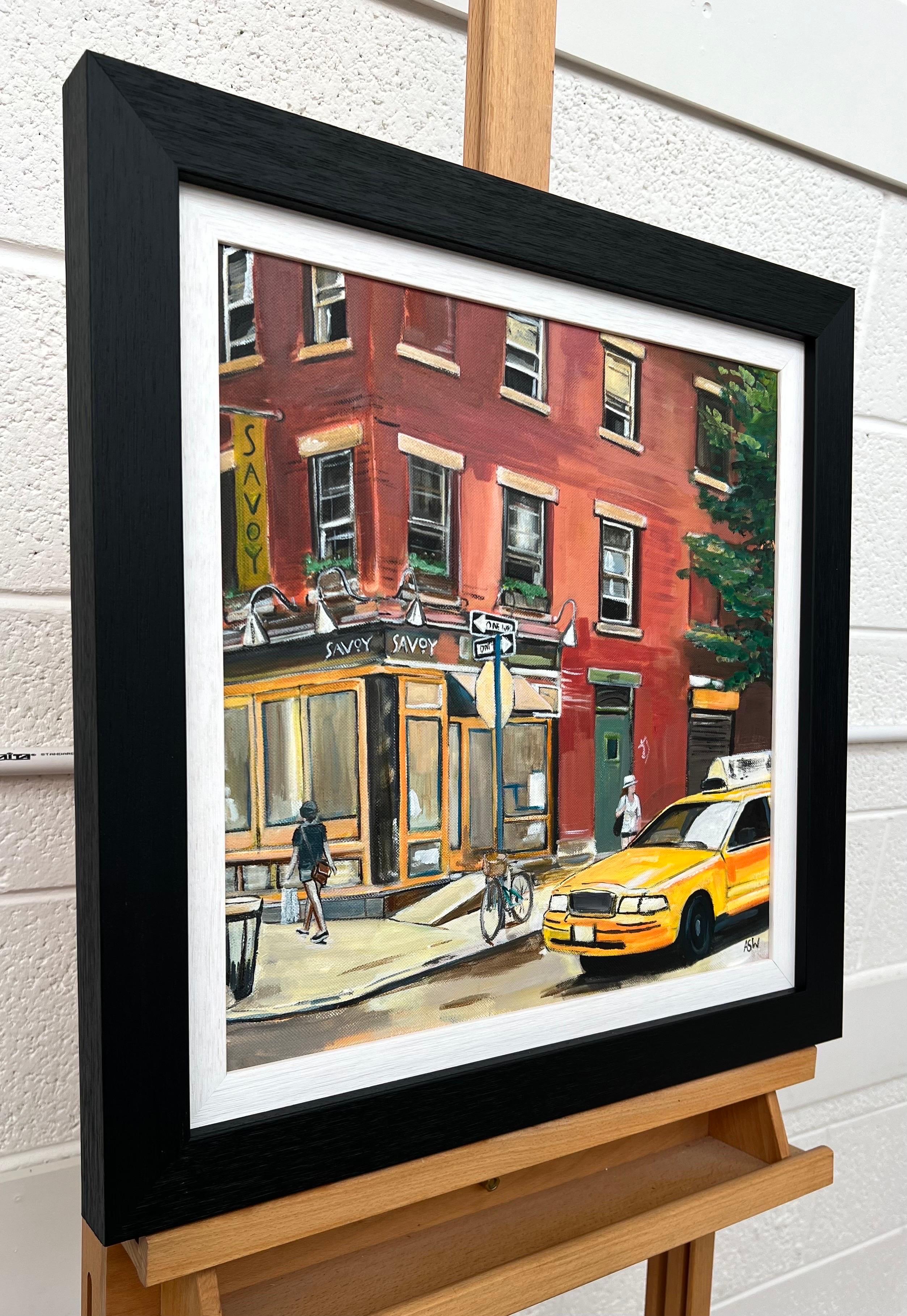 Painting of New York Street Corner Scene by Contemporary British Artist 1