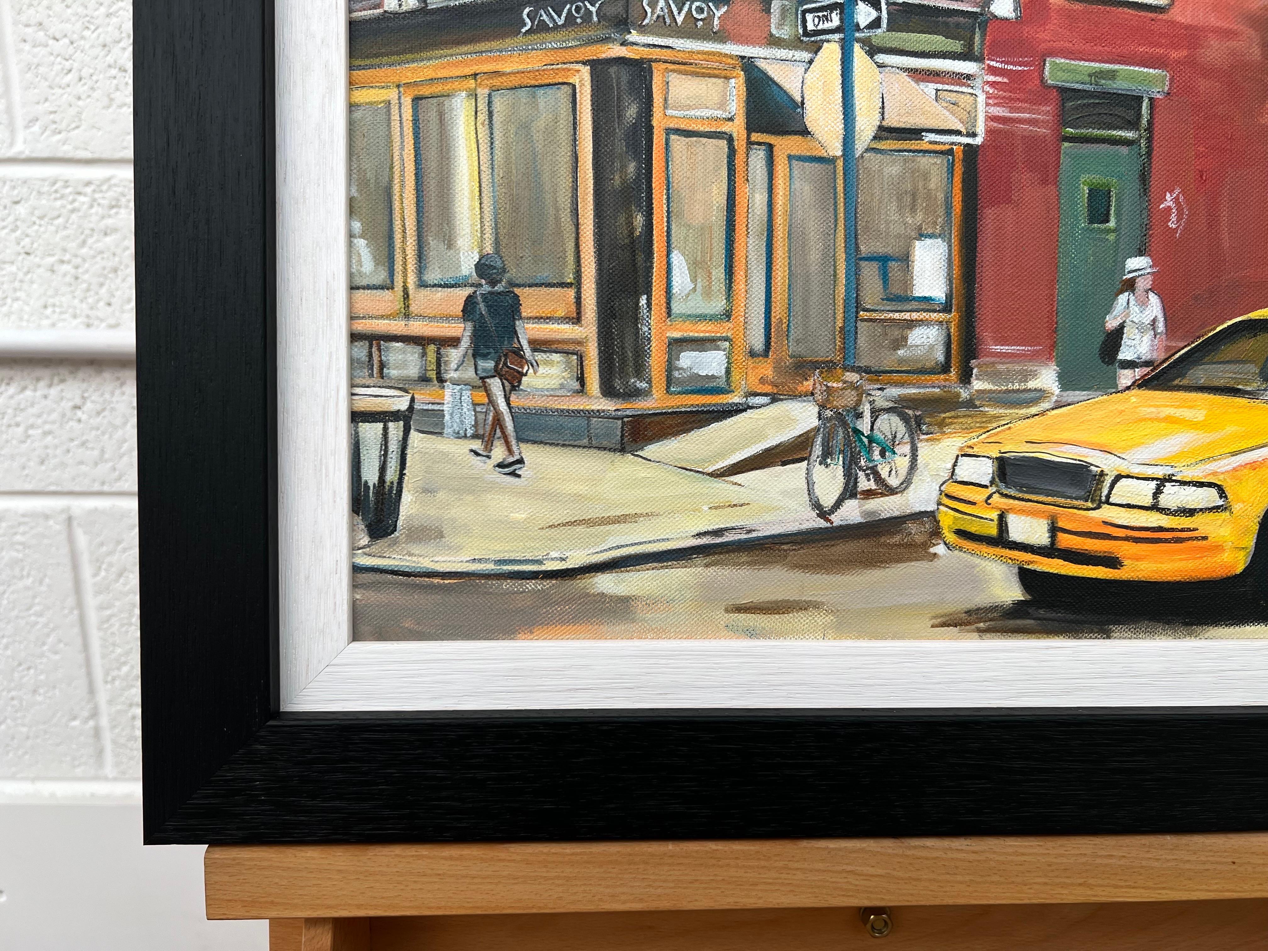 Pintura de escena de esquina de calle de Nueva York por artista británico contemporáneo 6