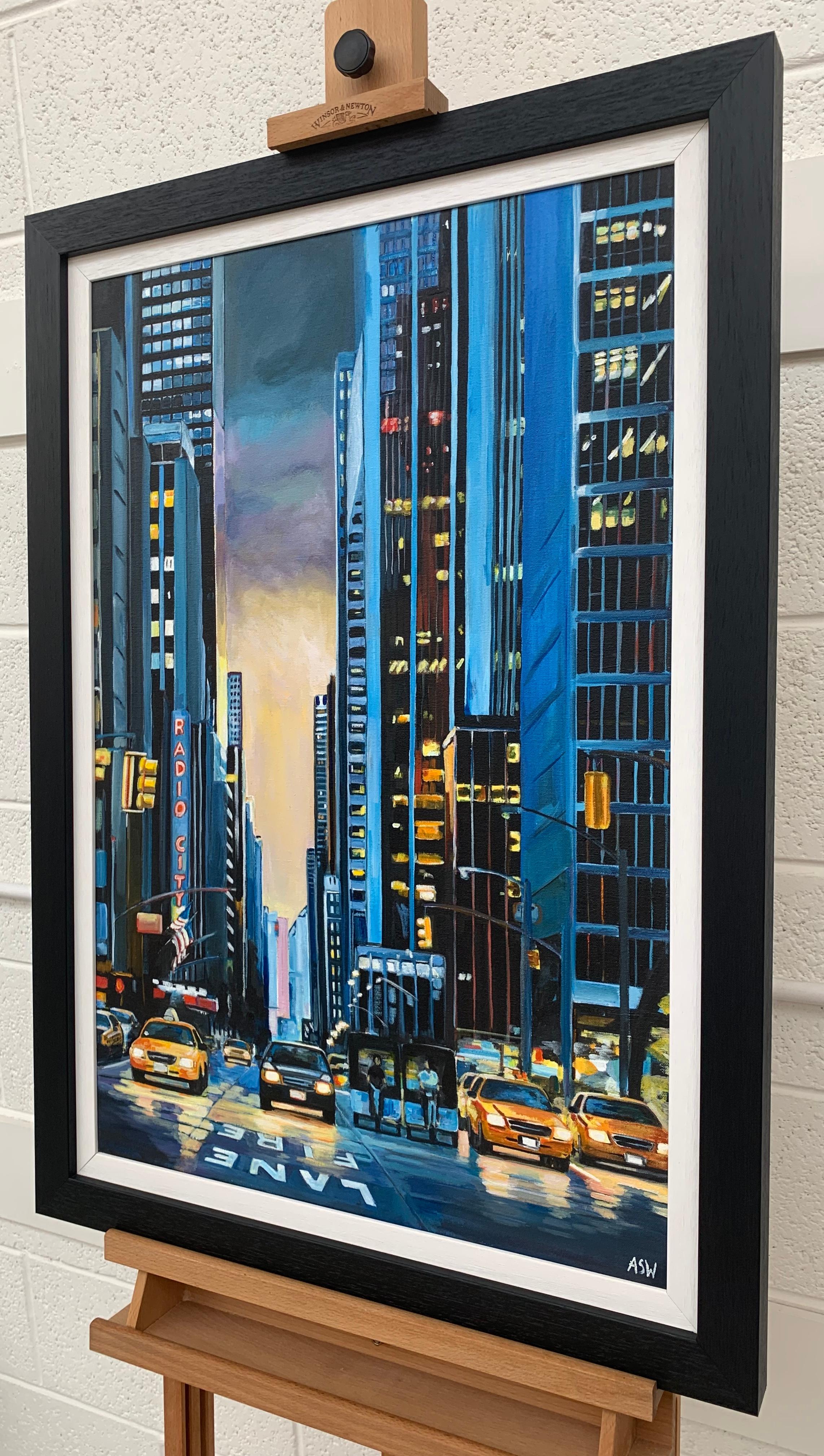 'Radio City, New York' - Painting of Manhattan by British Urban Landscape Artist. 

Art measures 20 x 30 inches 
Frame measures 25 x 35 inches 

Radio City Music Hall is a world famous entertainment venue located at 1260 Avenue of the Americas at