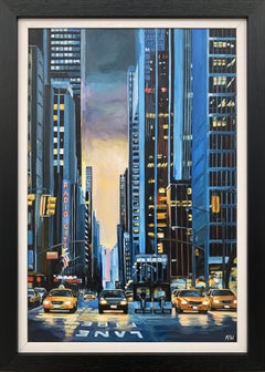 Painting of Radio City New York Manhattan NYC by British Urban Landscape Artist