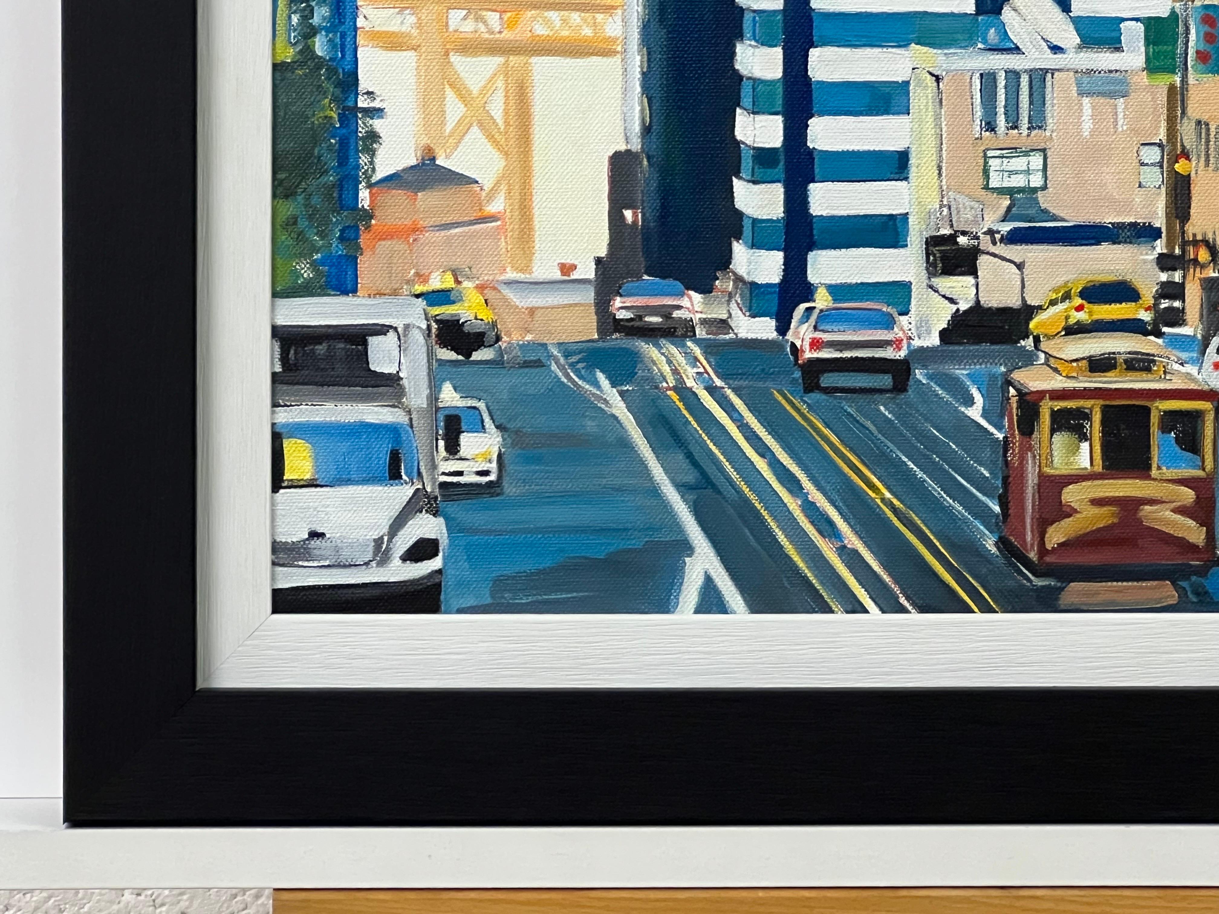 Peinture du pont de la baie de San Francisco en Californie par un artiste britannique contemporain - Contemporain Painting par Angela Wakefield