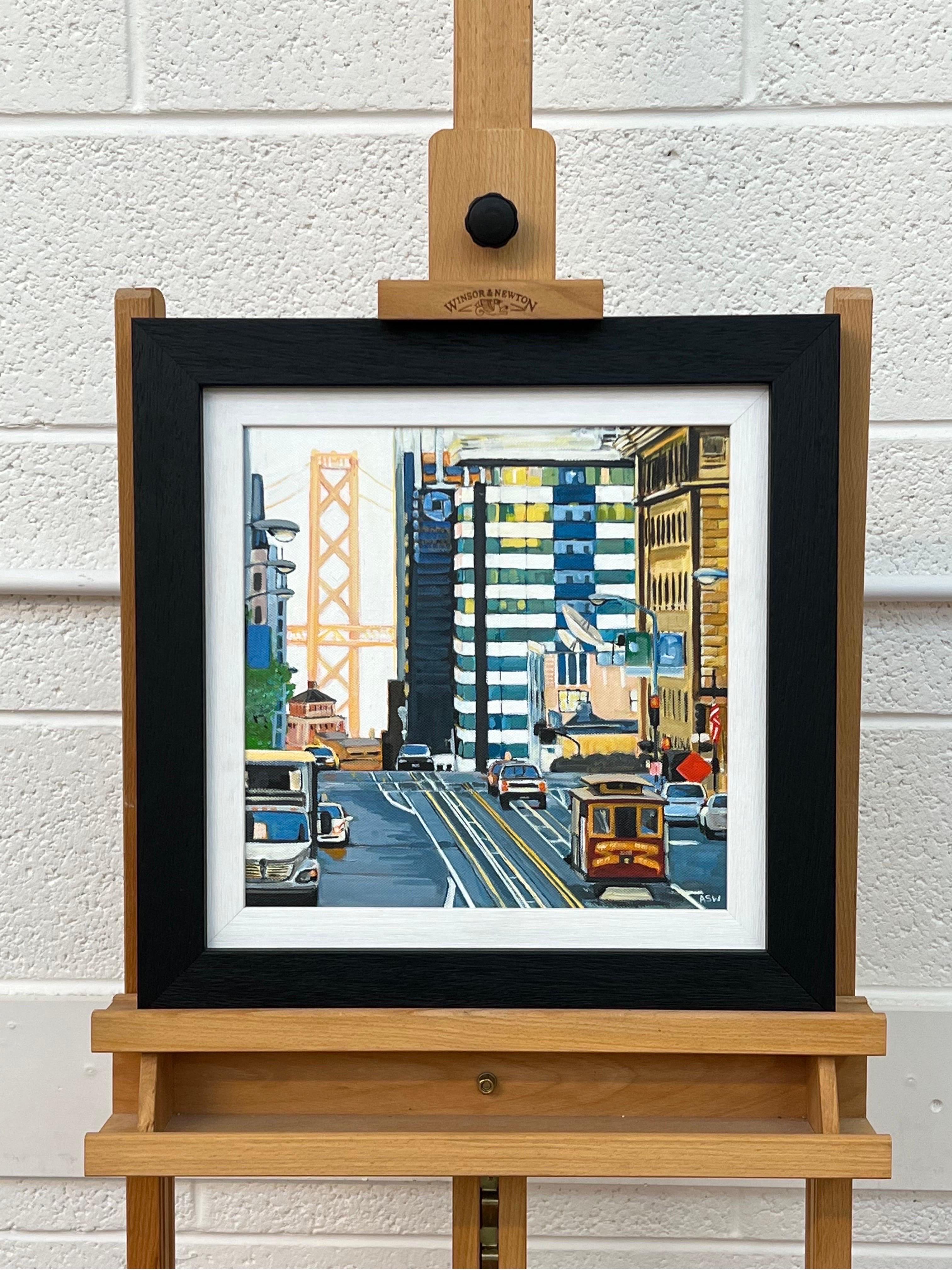 Quadro del ponte della baia di San Francisco in California realizzato da un artista britannico contemporaneo 1