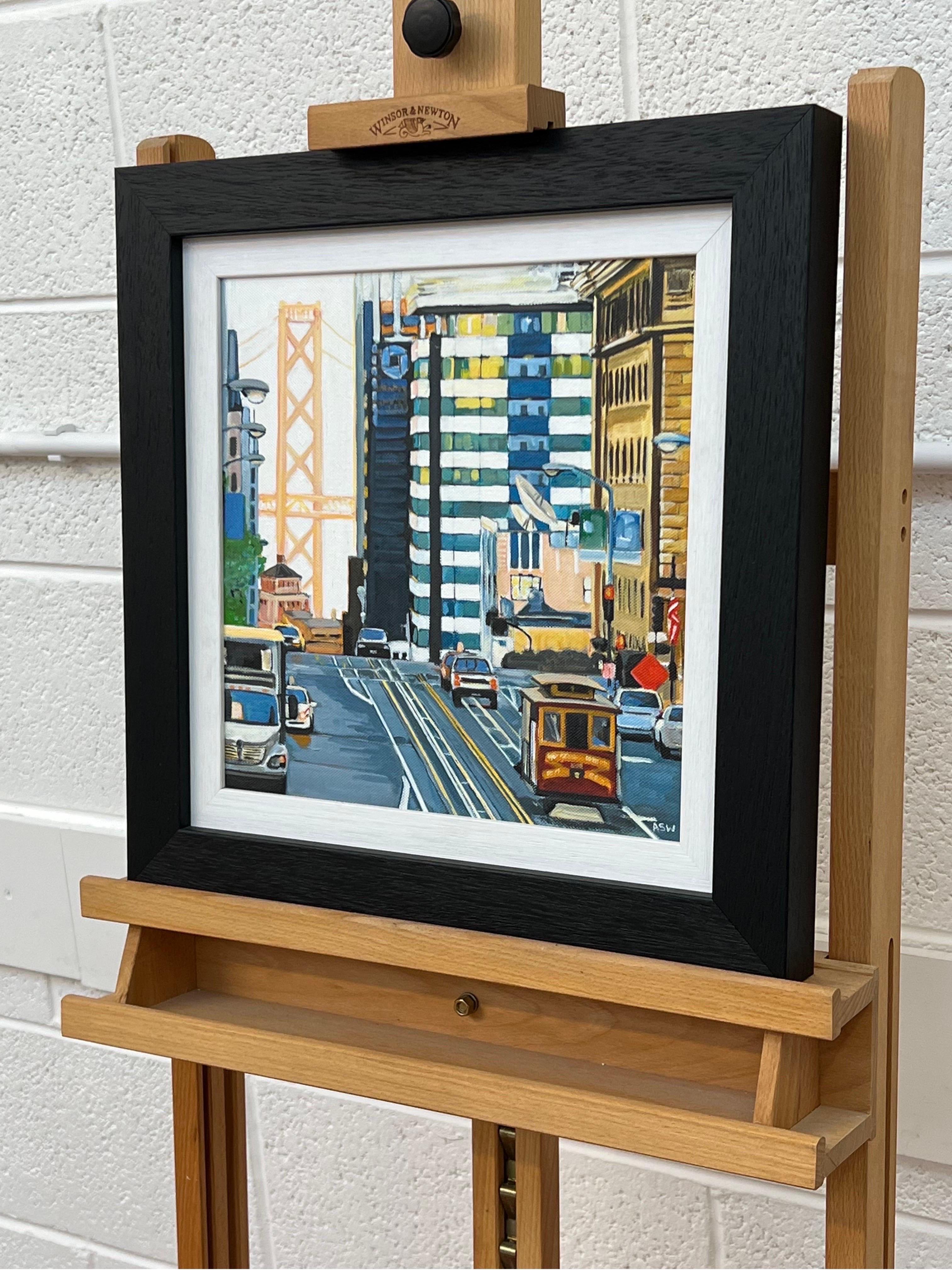 Quadro del ponte della baia di San Francisco in California realizzato da un artista britannico contemporaneo 2