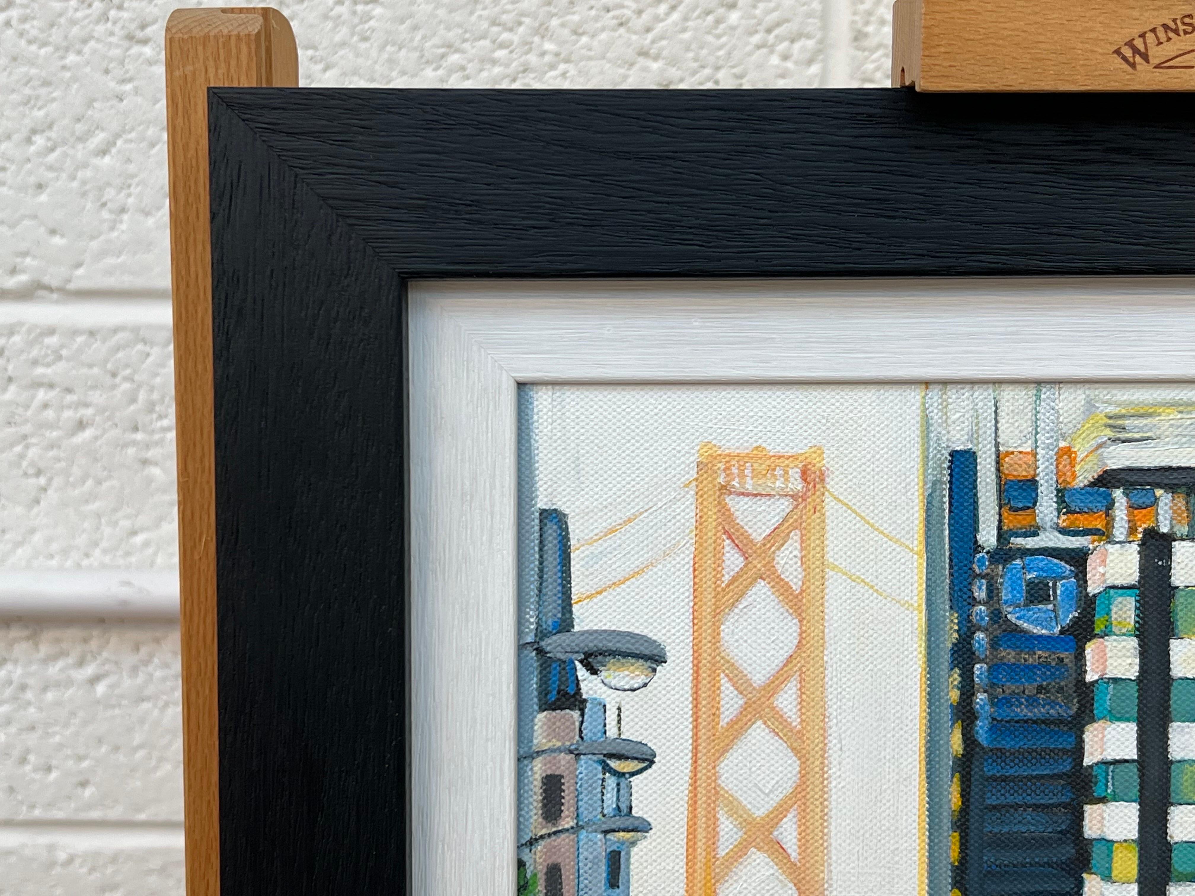 Quadro del ponte della baia di San Francisco in California realizzato da un artista britannico contemporaneo 4