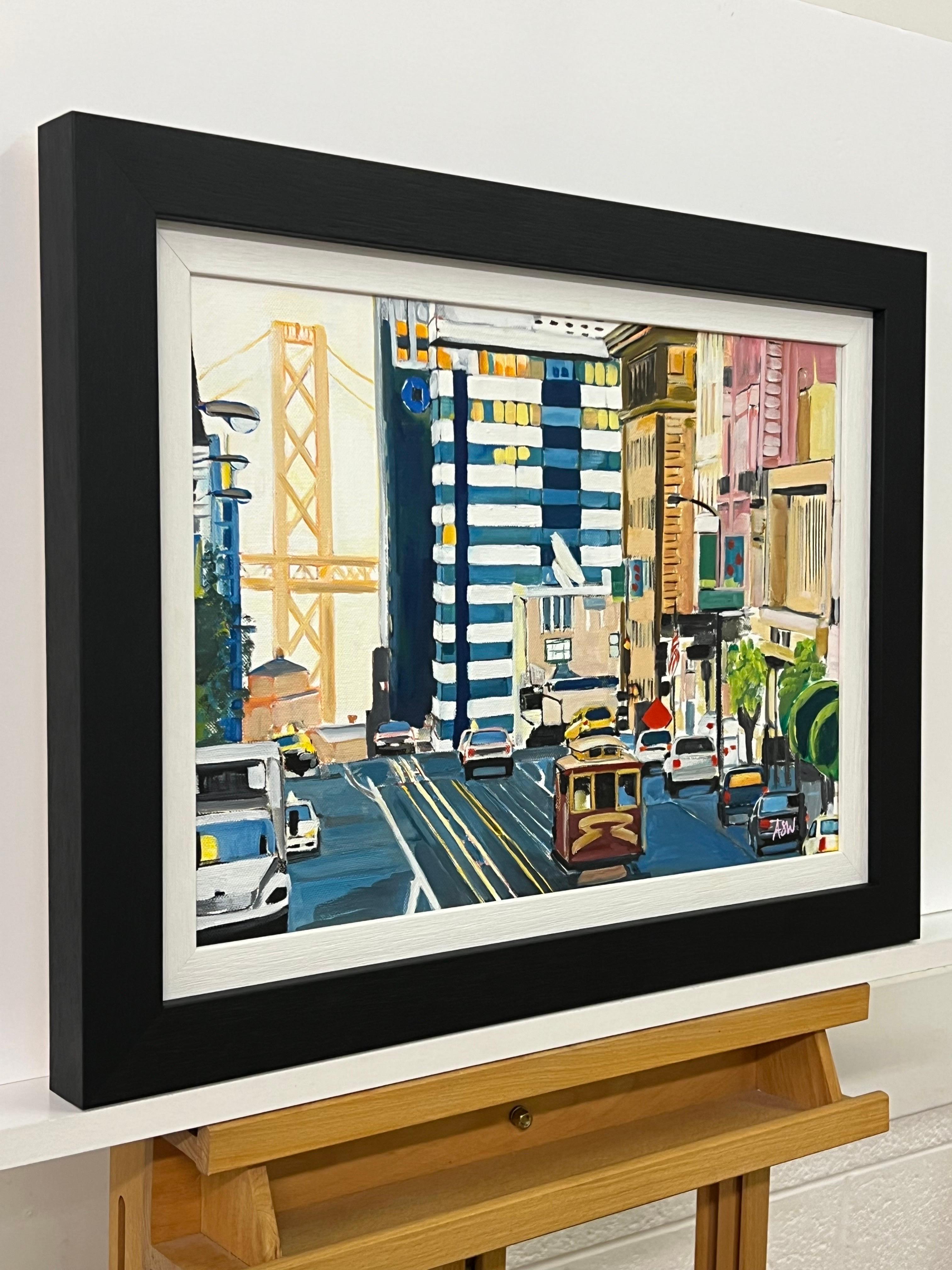 Peinture du pont de la baie de San Francisco en Californie par un artiste britannique contemporain en vente 3