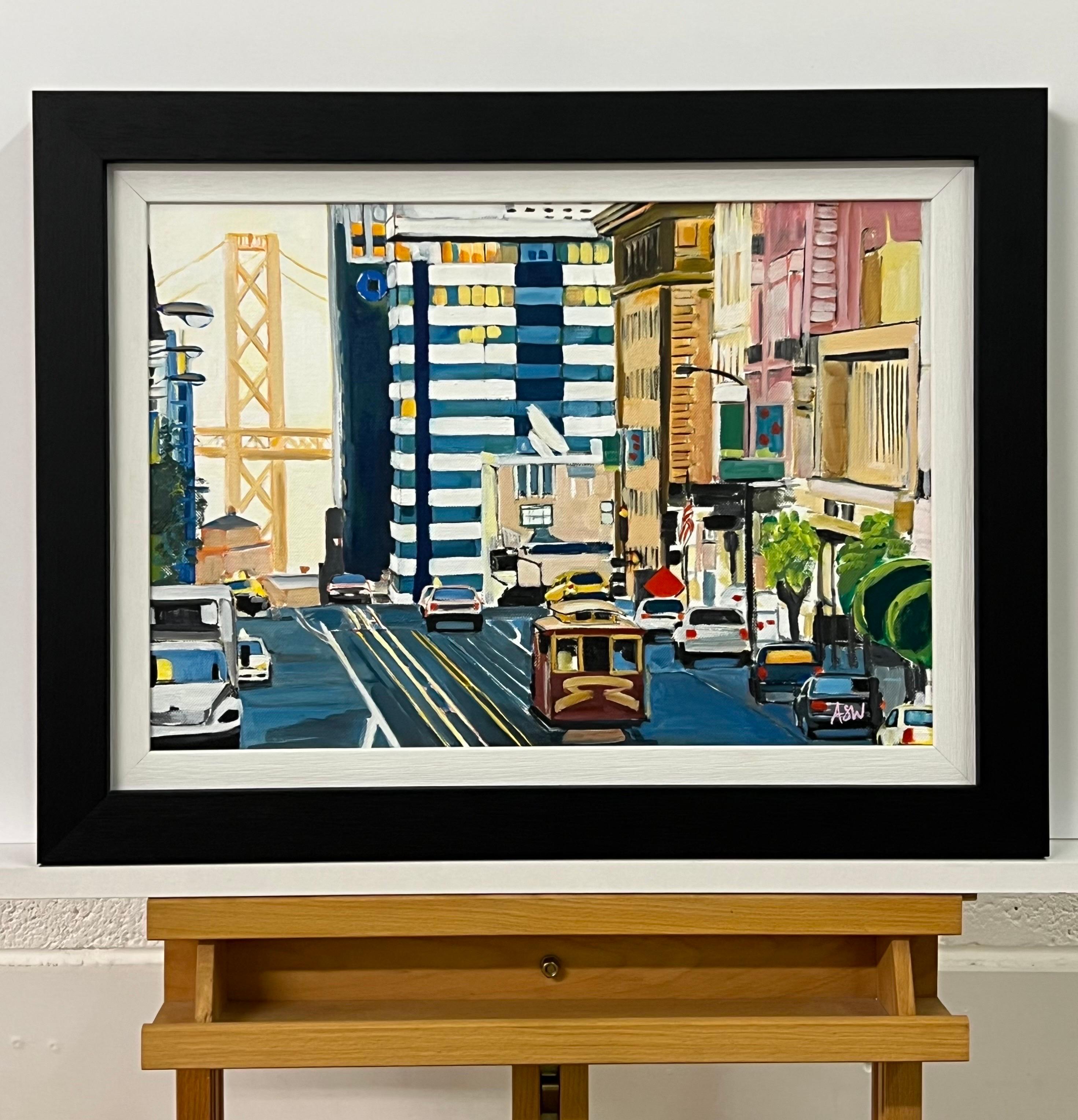 Peinture du pont de la baie de San Francisco en Californie par un artiste britannique contemporain en vente 4
