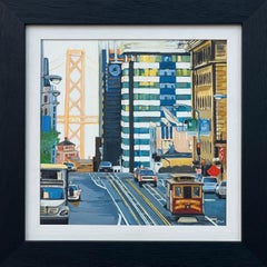 Painting of San Francisco California Bay Bridge by Contemporary British Artist