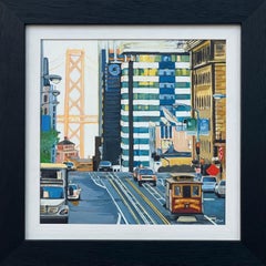 Gemälde der San Francisco, Kalifornien Bay Bridge des zeitgenössischen britischen Künstlers