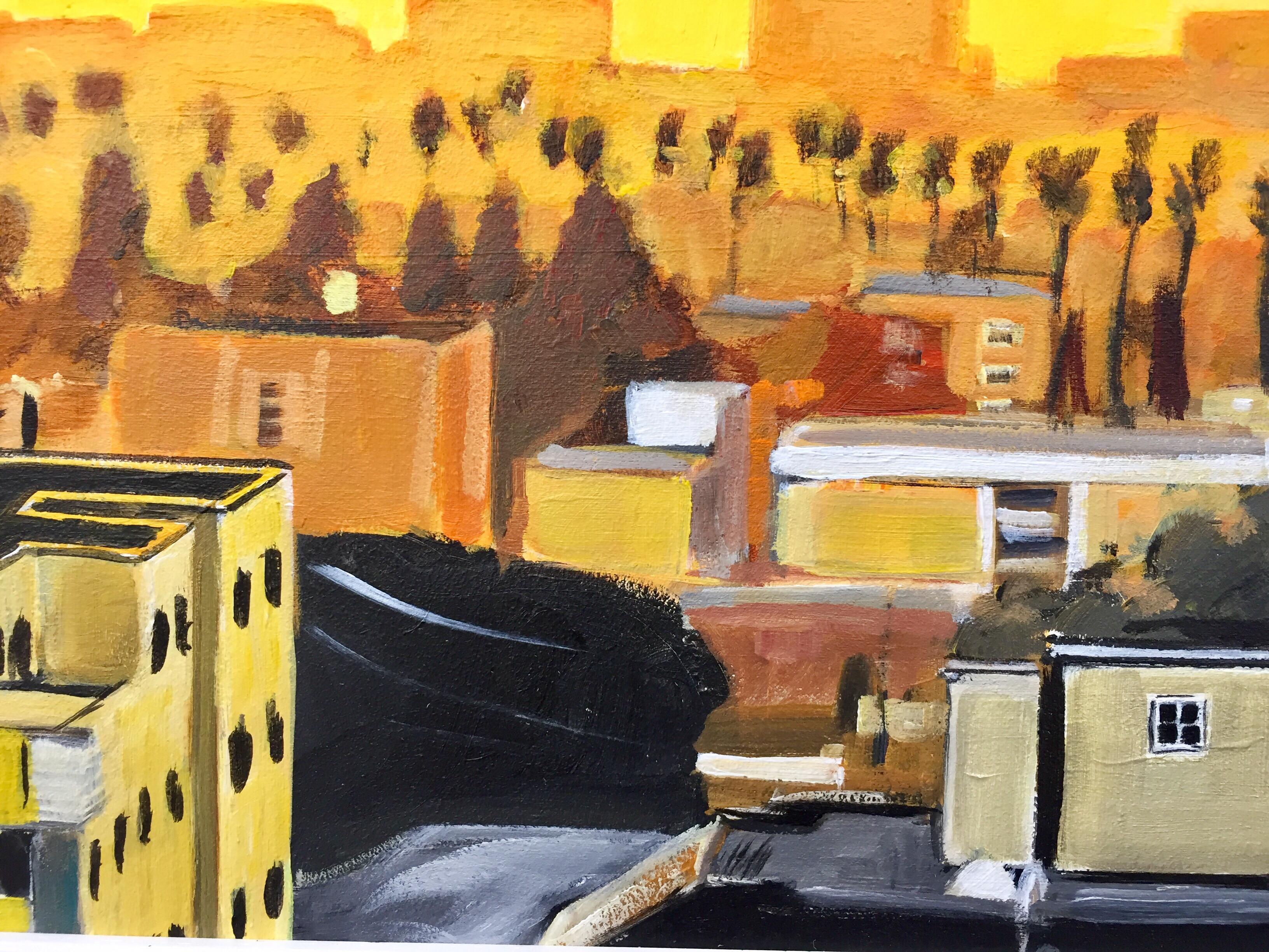 Quadro del tramonto a Los Angeles California USA realizzato da un artista paesaggista britannico in vendita 3