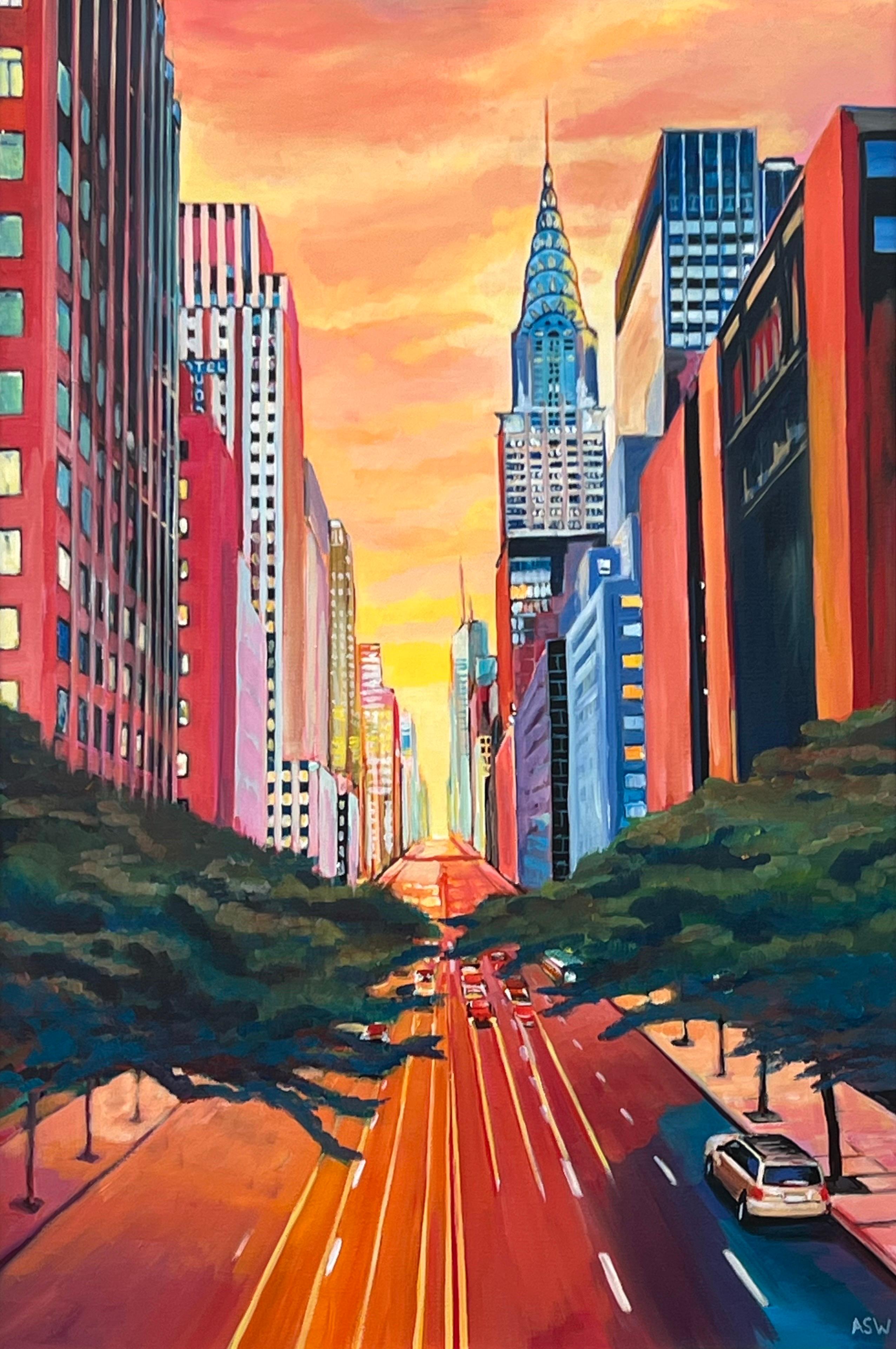 Painting of the Chrysler Building 42nd Street New York City by British Artist For Sale 10