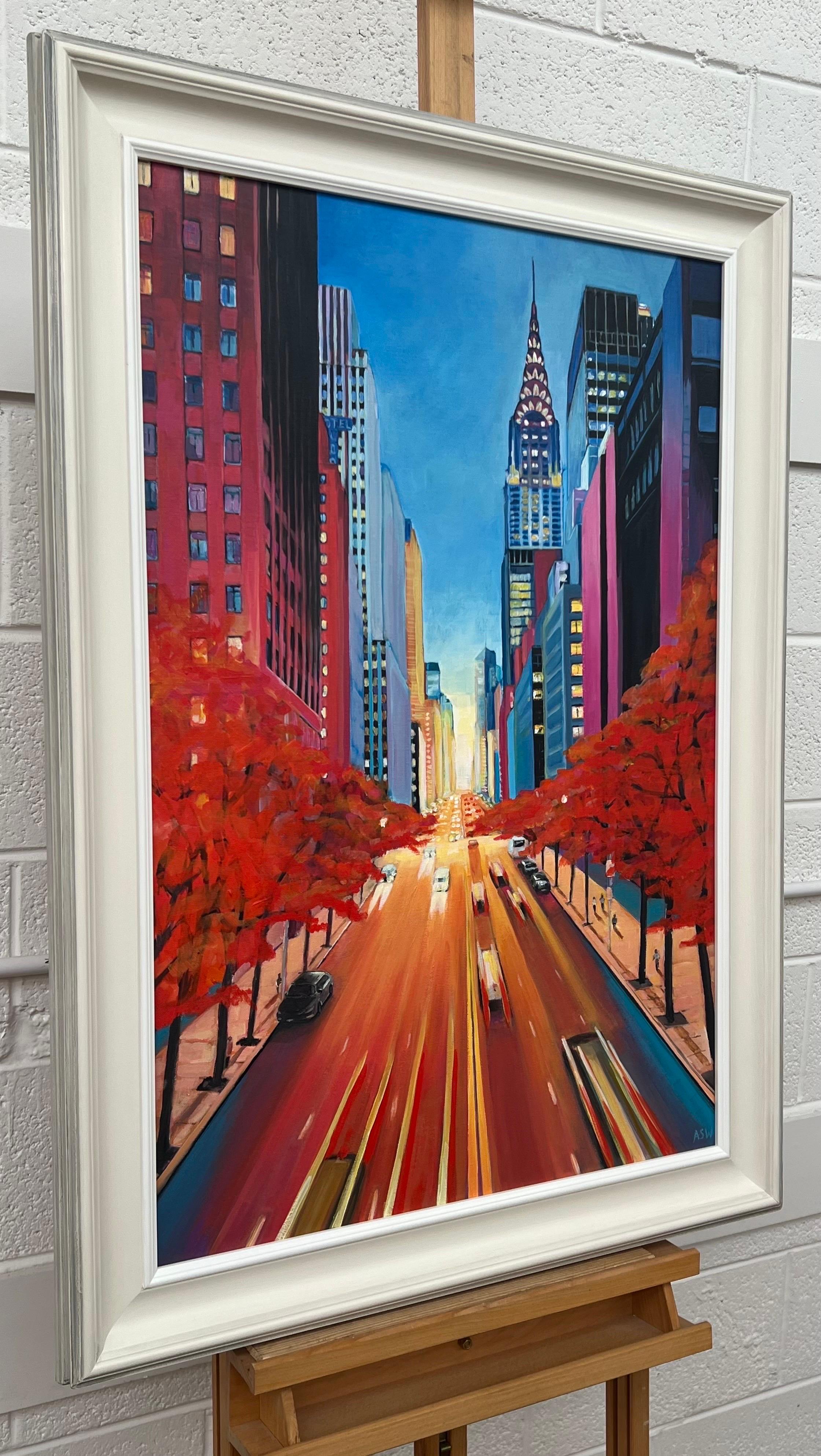 Painting of the Chrysler Building 42nd Street New York City by British Artist For Sale 1
