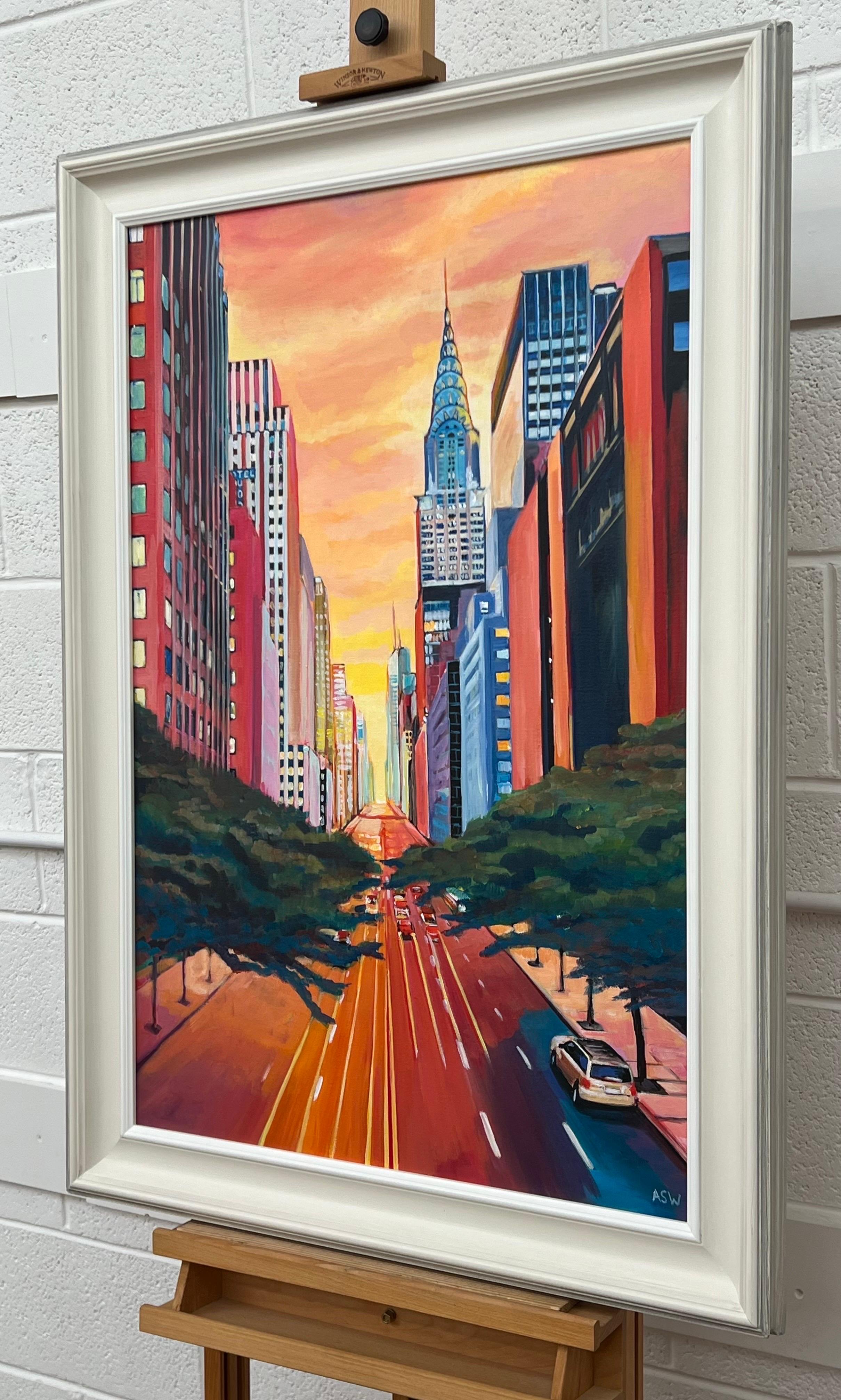 Painting of the Chrysler Building 42nd Street New York City by British Artist For Sale 2