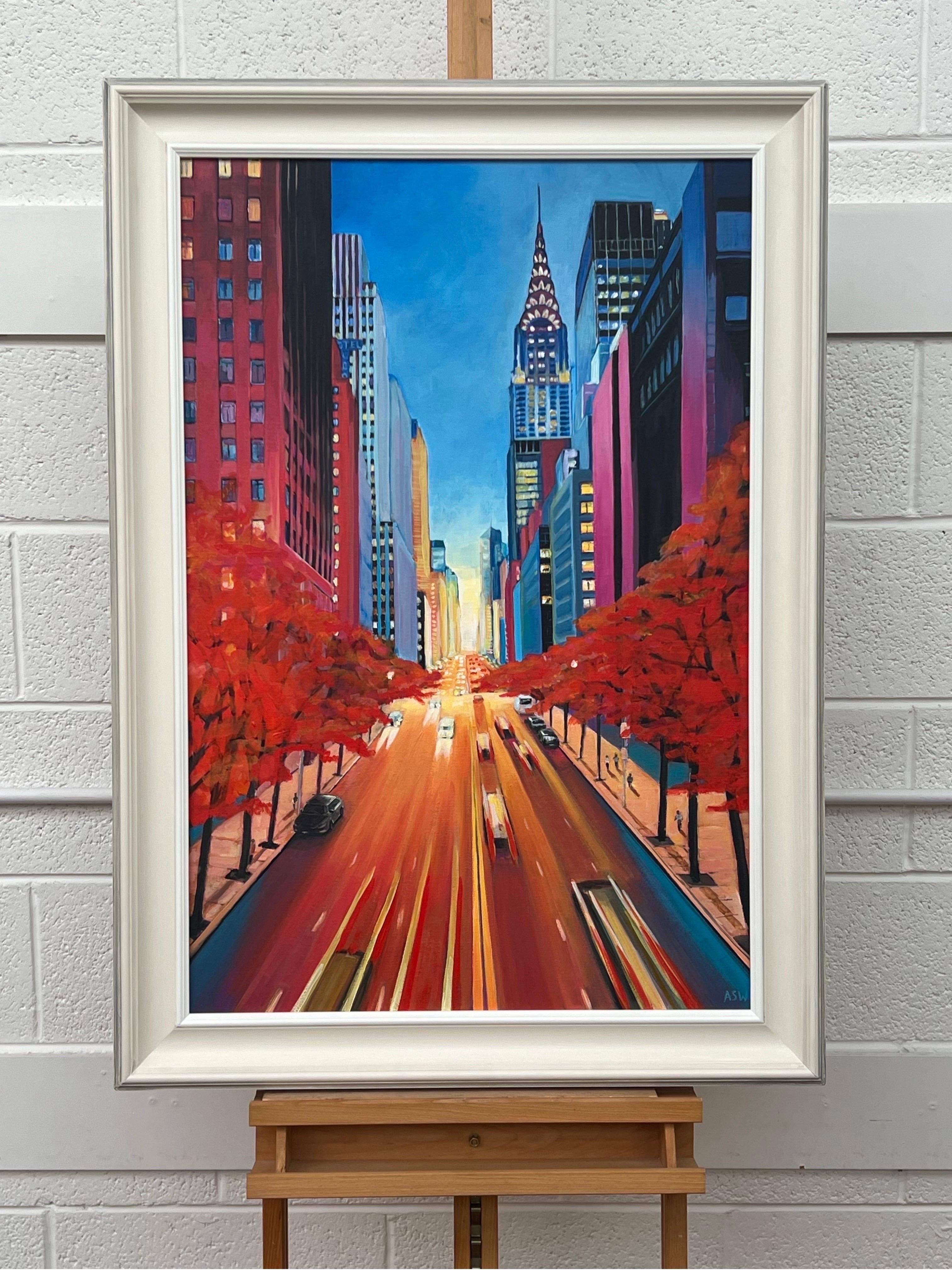 Peinture du Chrysler Building 42nd Street New York City par l'artiste britannique contemporaine Angela Wakefield.

L'œuvre d'art mesure 24 x 36 pouces
Le cadre mesure 30 x 42 pouces

Encadré dans une moulure en bois de haute qualité, blanc cassé,