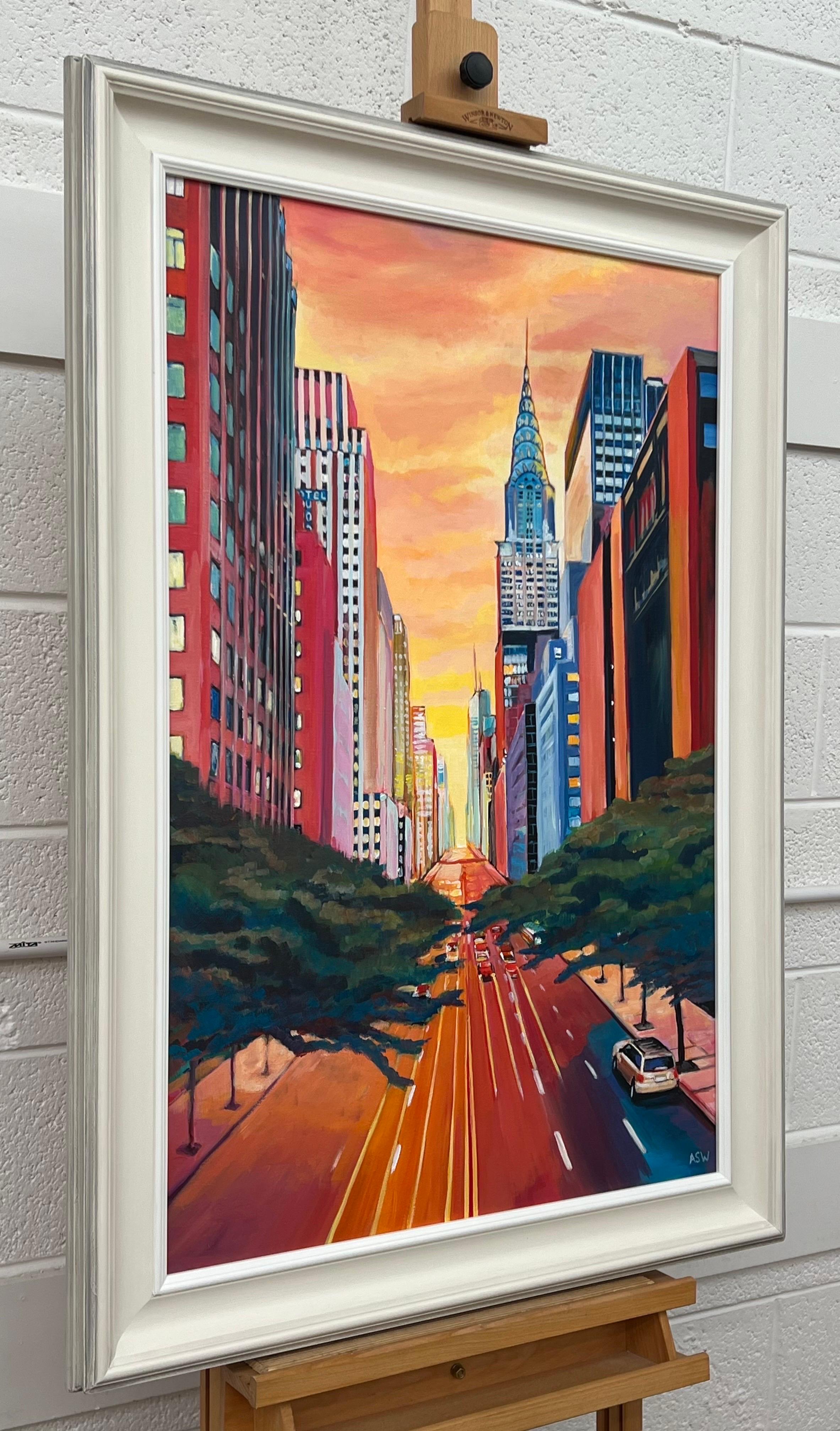 Painting of the Chrysler Building 42nd Street New York City by British Artist For Sale 3