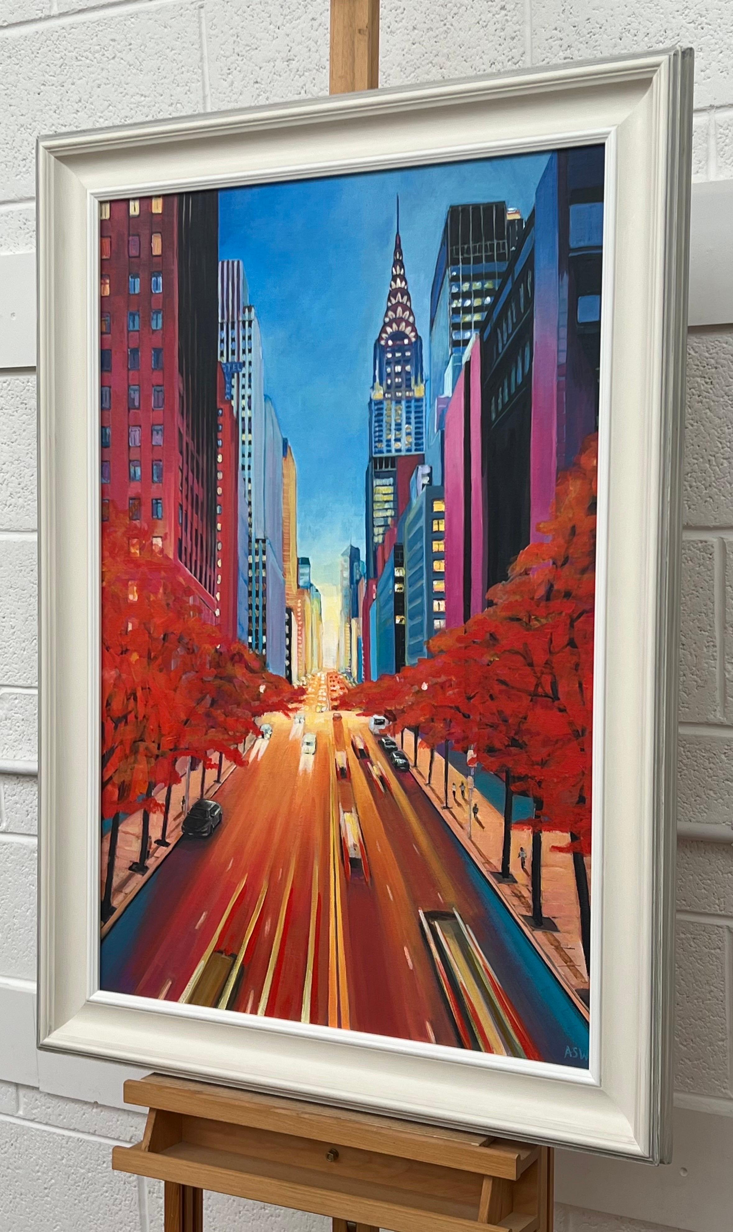 Gemälde des Chrysler Building 42nd Street New York City des britischen Künstlers im Angebot 1