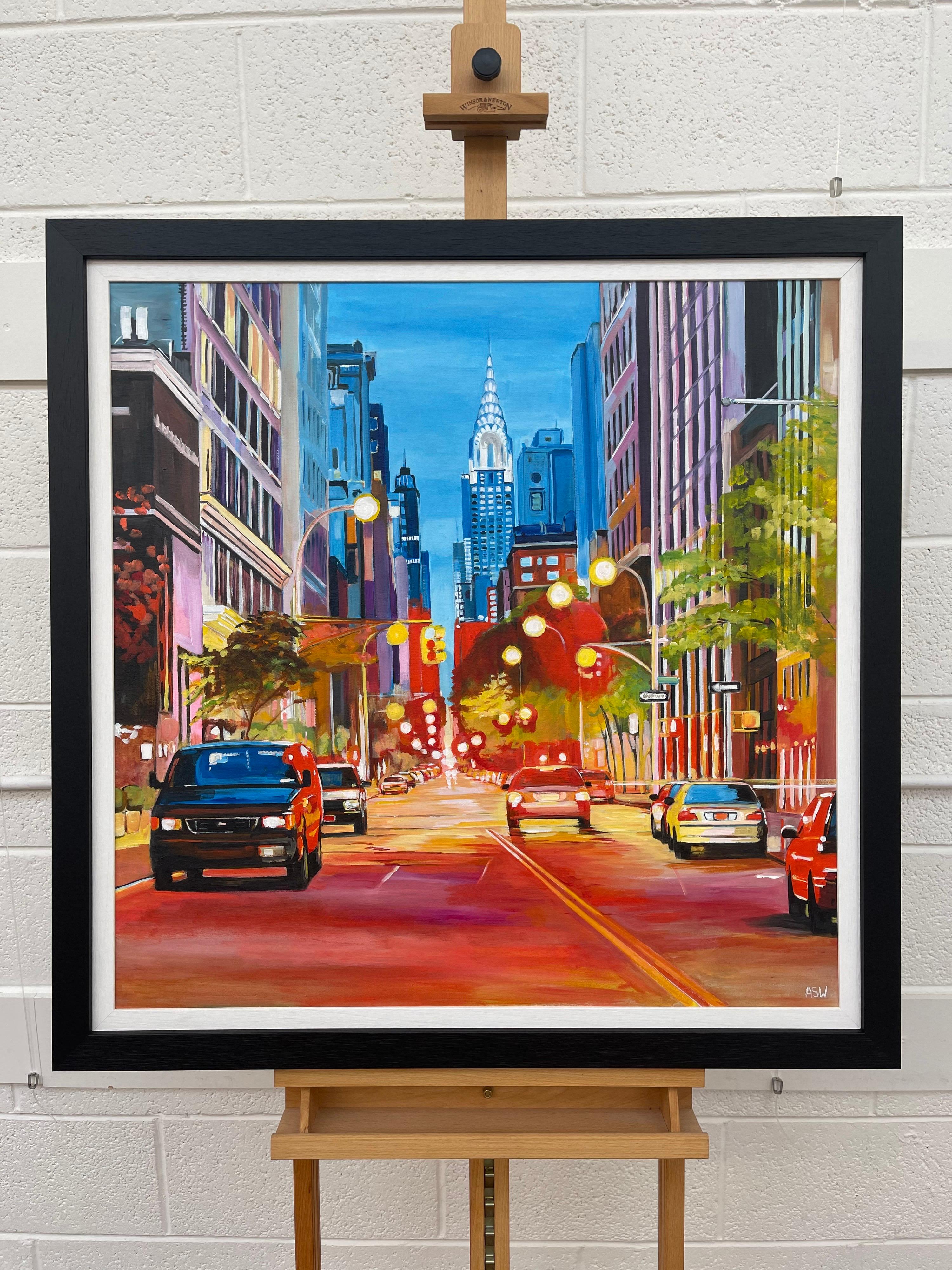 Painting of the Chrysler Building New York City by Contemporary British Artist For Sale 8