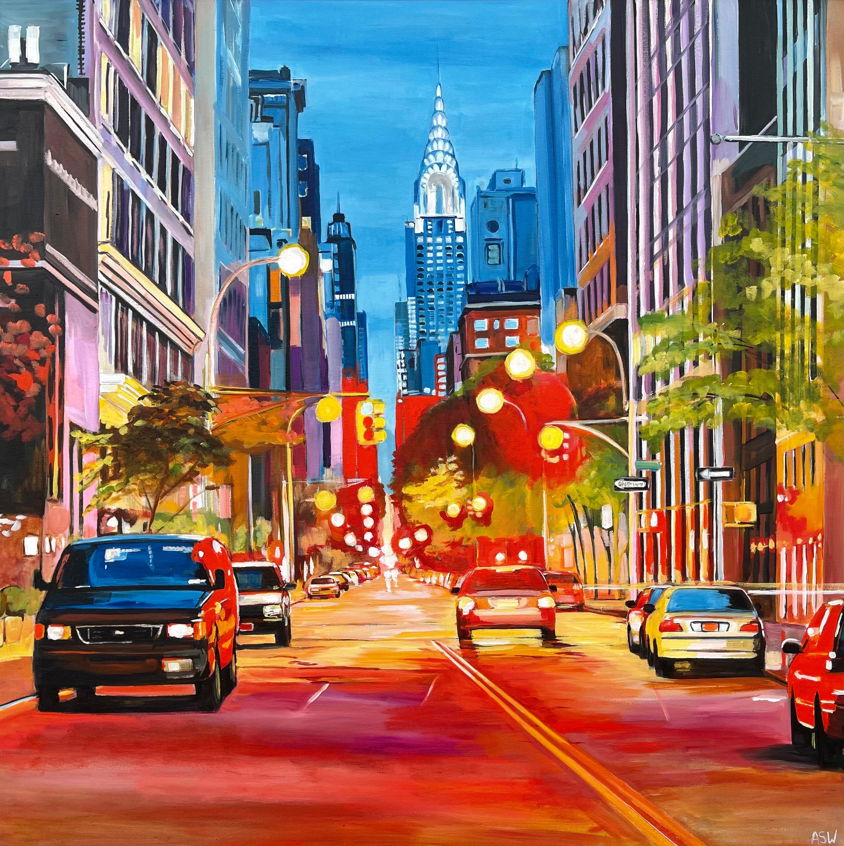 Painting of the Chrysler Building New York City by Contemporary British Artist For Sale 3