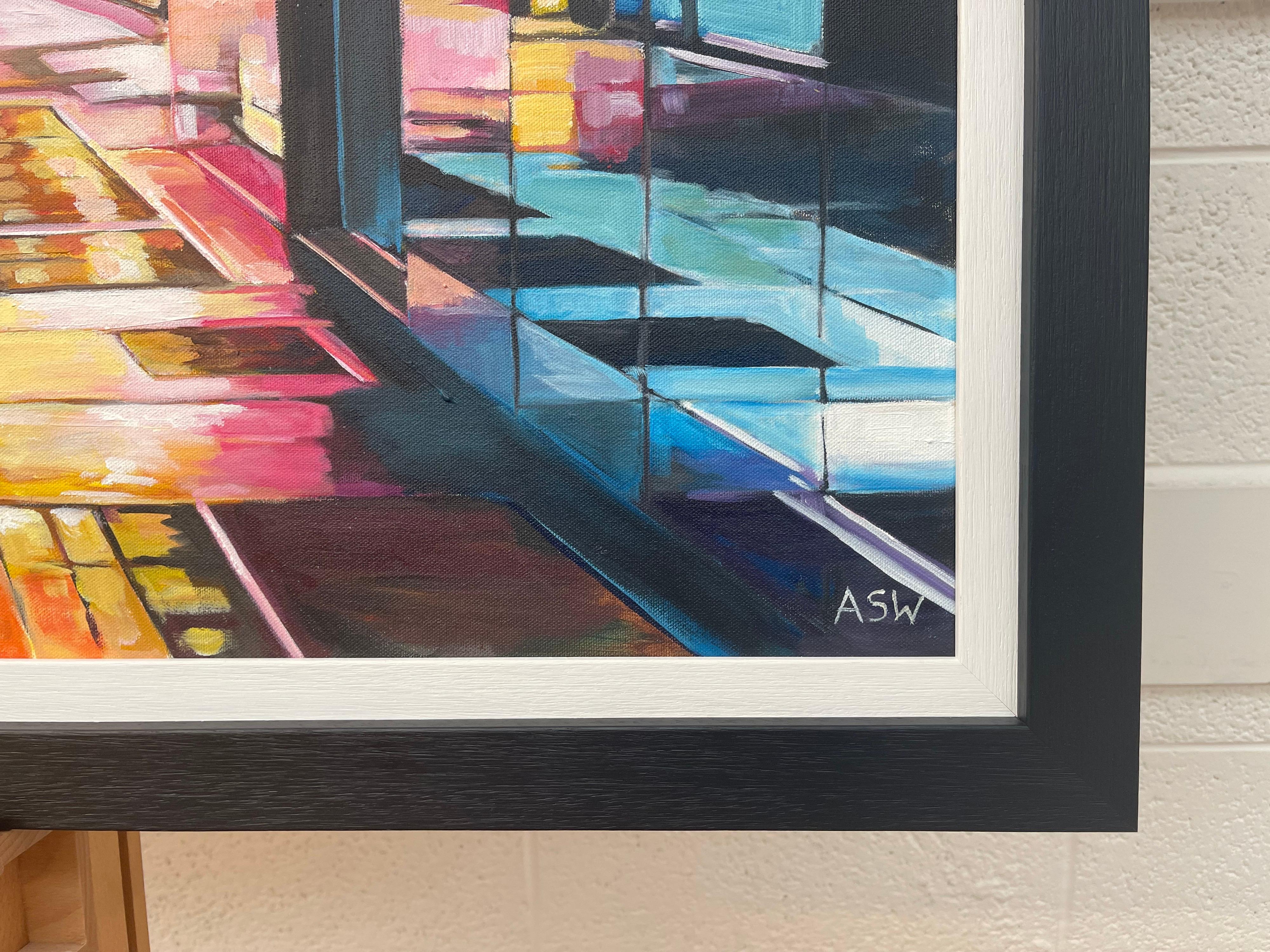 Peinture d'un artiste britannique contemporain de Times Square, Manhattan, New York en vente 4