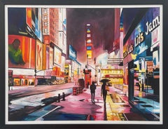 Painting of Times Square Manhattan New York City by Contemporary British Artist