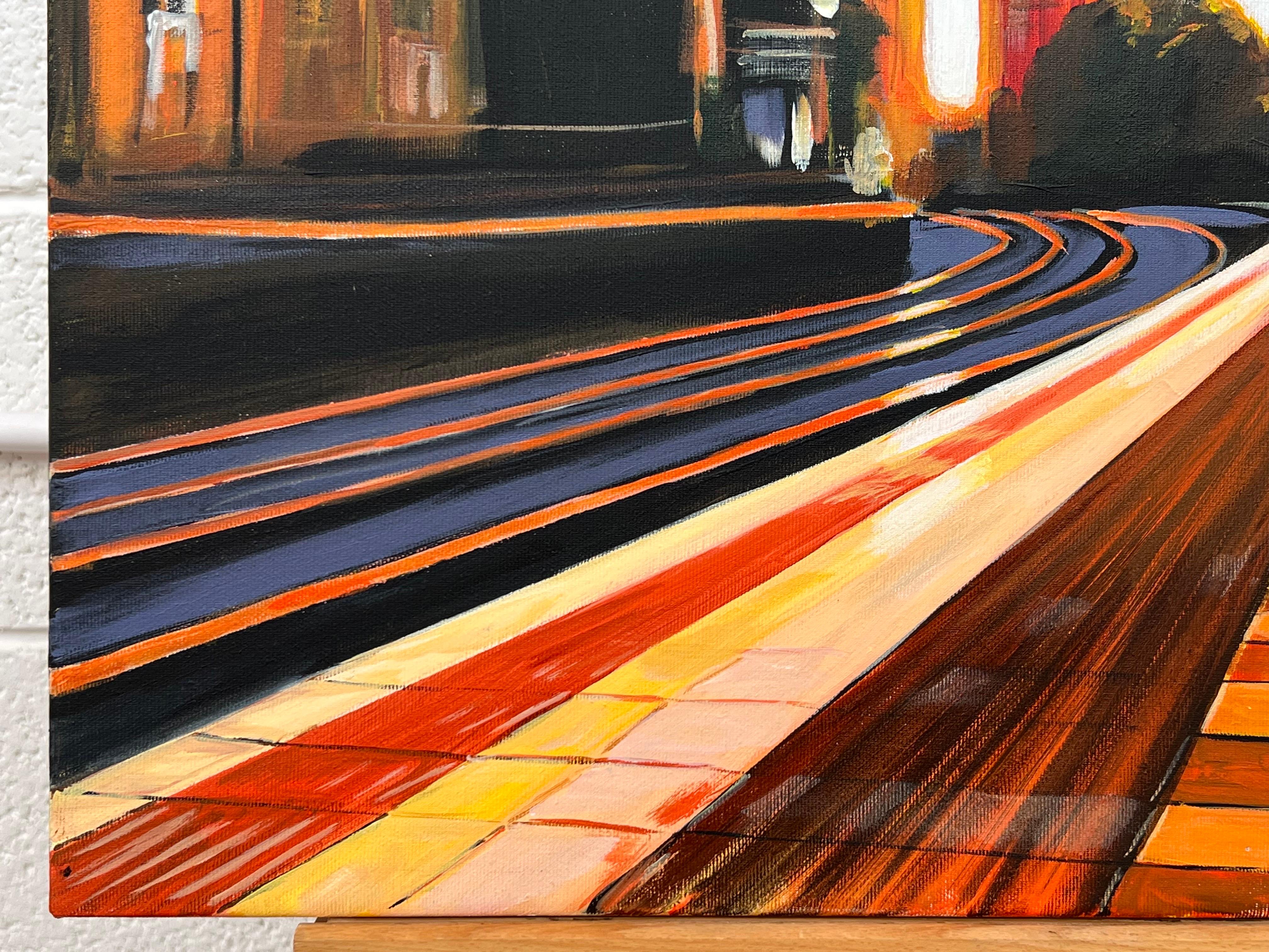 Painting of Train Station in London England by Contemporary Urban Artist For Sale 1