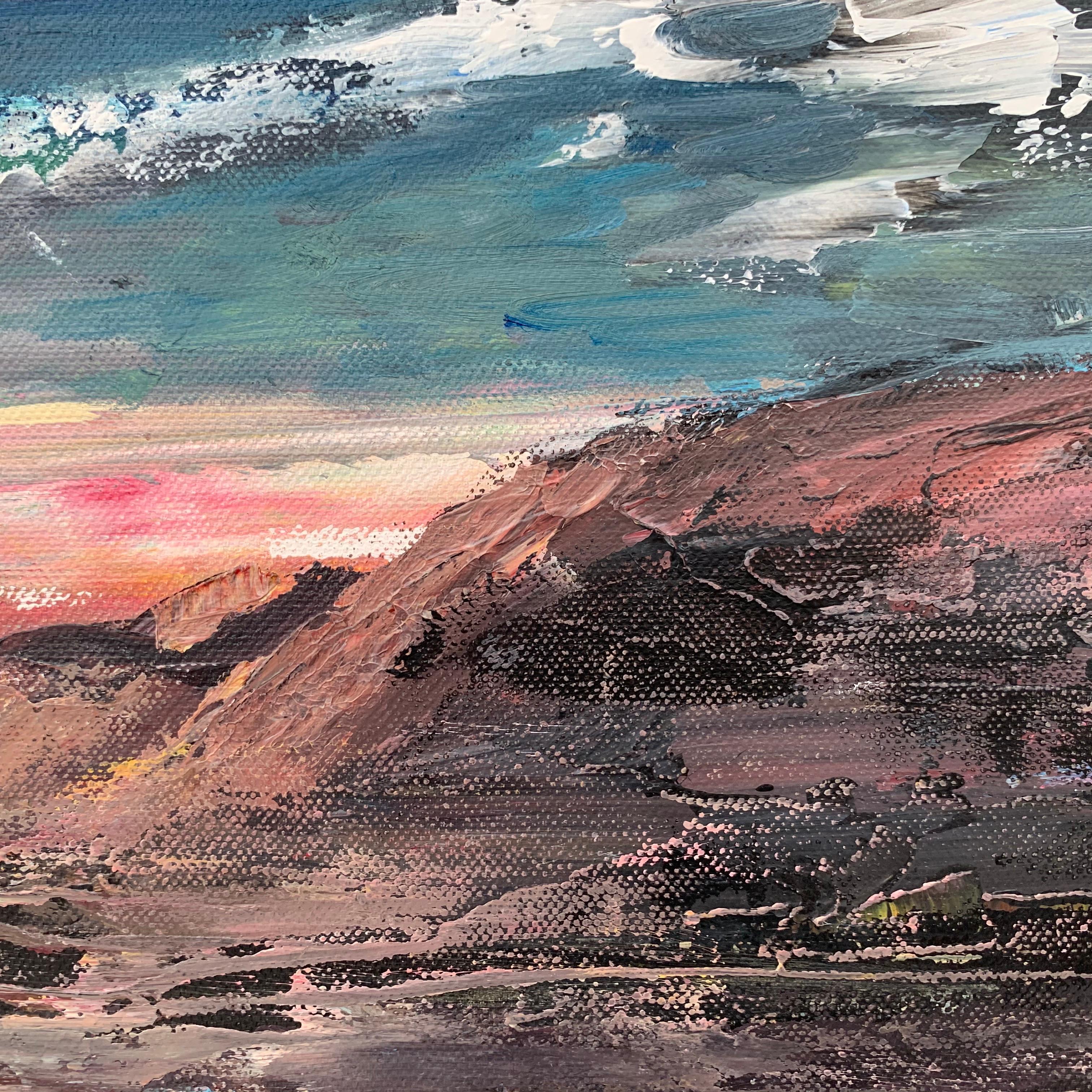 Panoramic Seascape of Devon Cliffs & Coastline by Contemporary British Artist For Sale 5